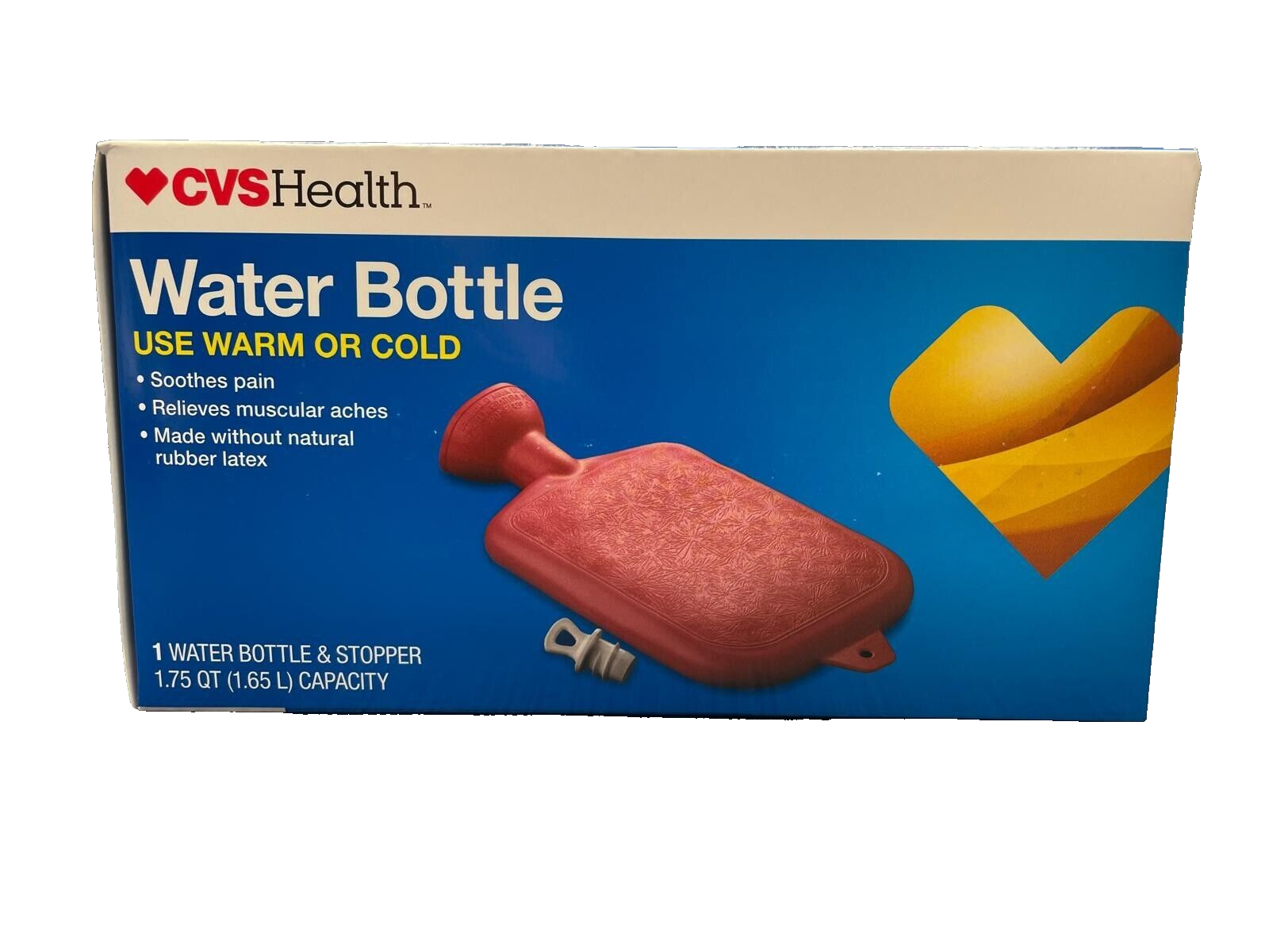 Hot Warm or Cold Water Bottle Made Without Natural Latex Rubber