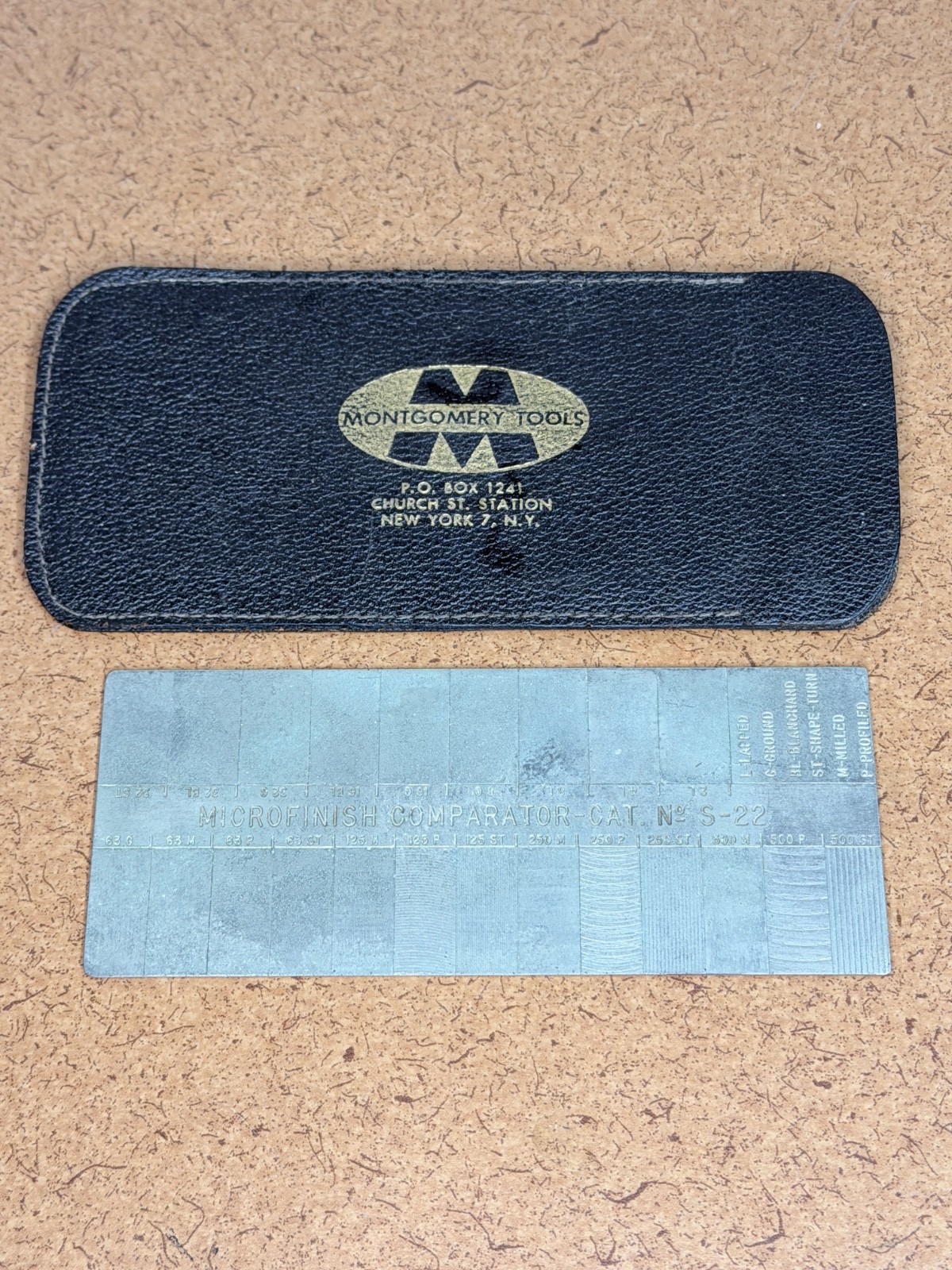 Vintage Montgomery Tools Microfinish Comparator-CAT No. S-22