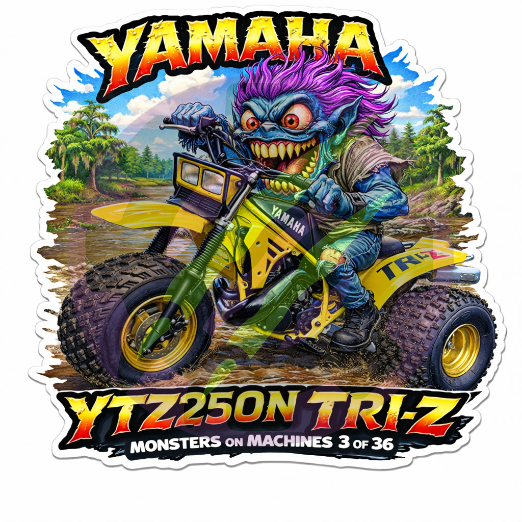 Yamaha YTZ250N Tri-Z 3-Wheeler ATV - Monsters on Machines Sticker 3/36