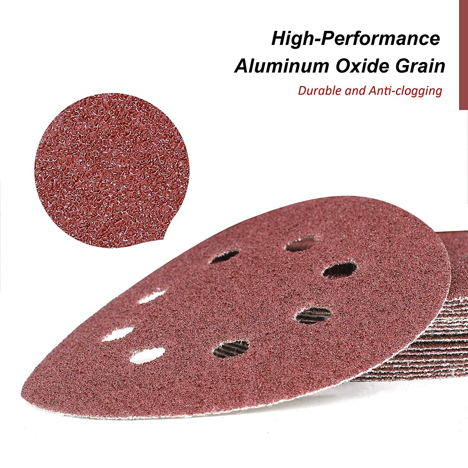 5inch Sanding Discs 40-1000 Grit Hook Loop 8-Hole Orbital Sander Paper Sandpaper