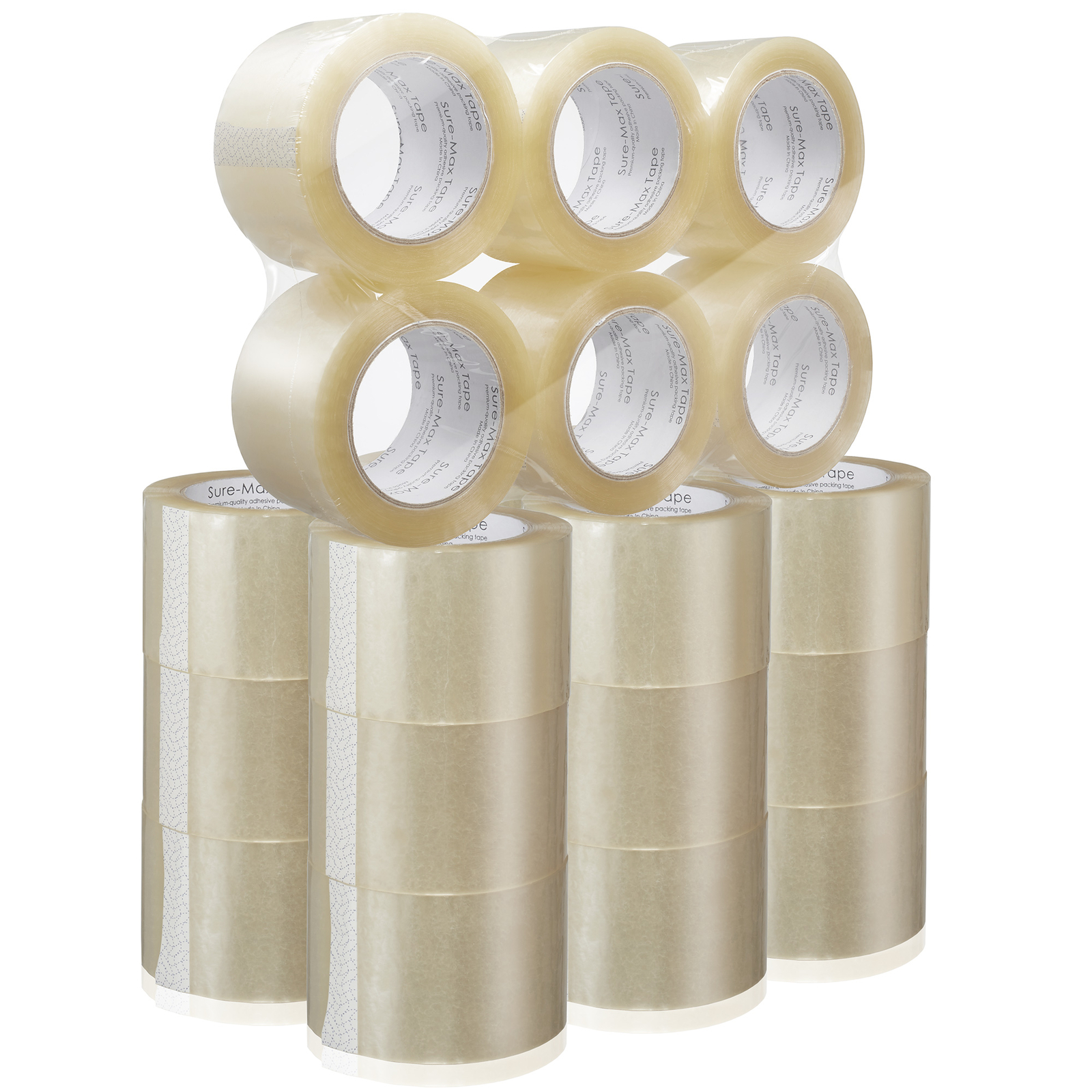 24 Rolls 3" Extra-Wide Clear Shipping Packing Moving Tape 110 yds/330' ea - 2mil