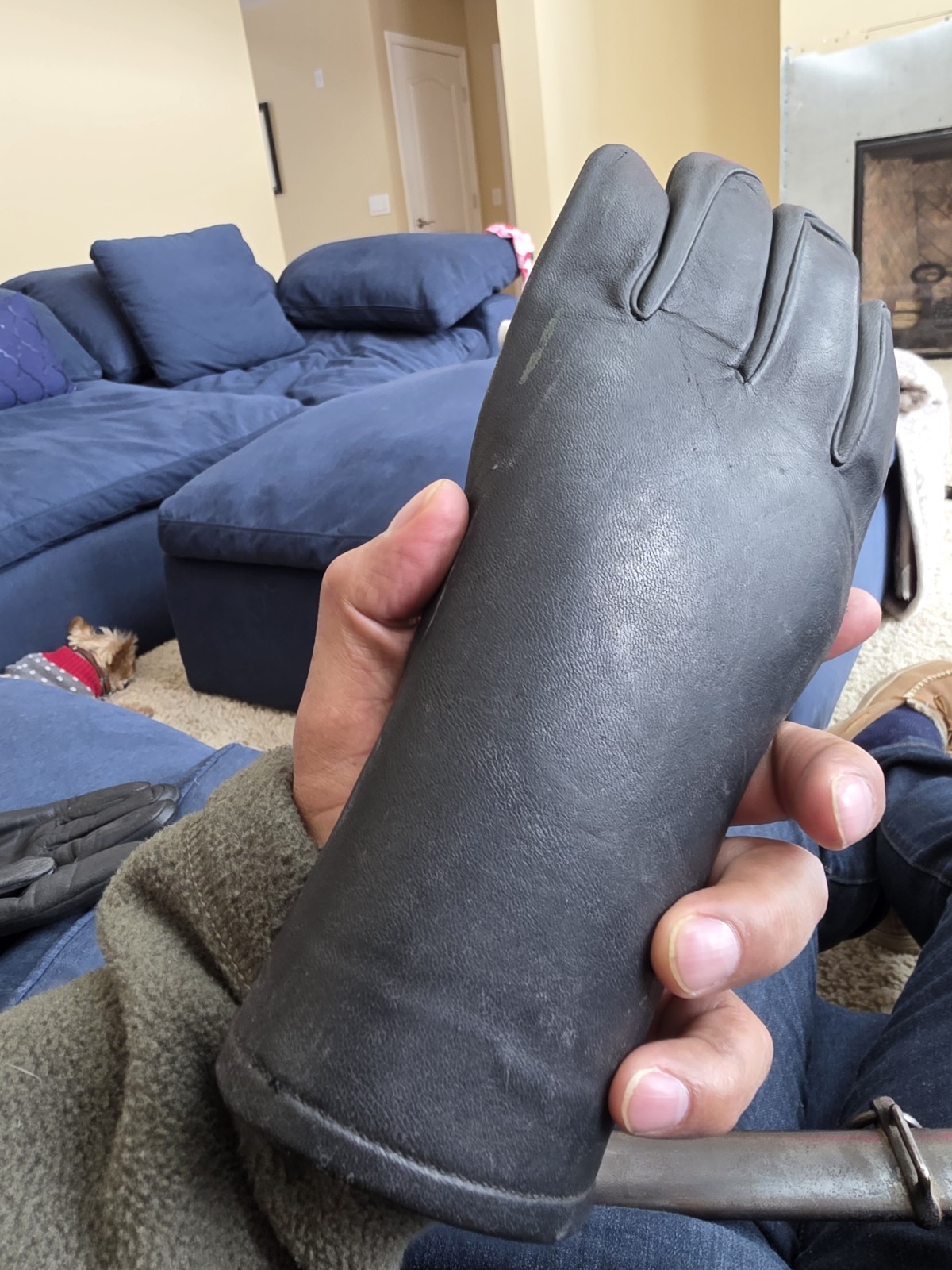 ANTIQUE GENUINE POLICE SAP GLOVES Museum Display Quality