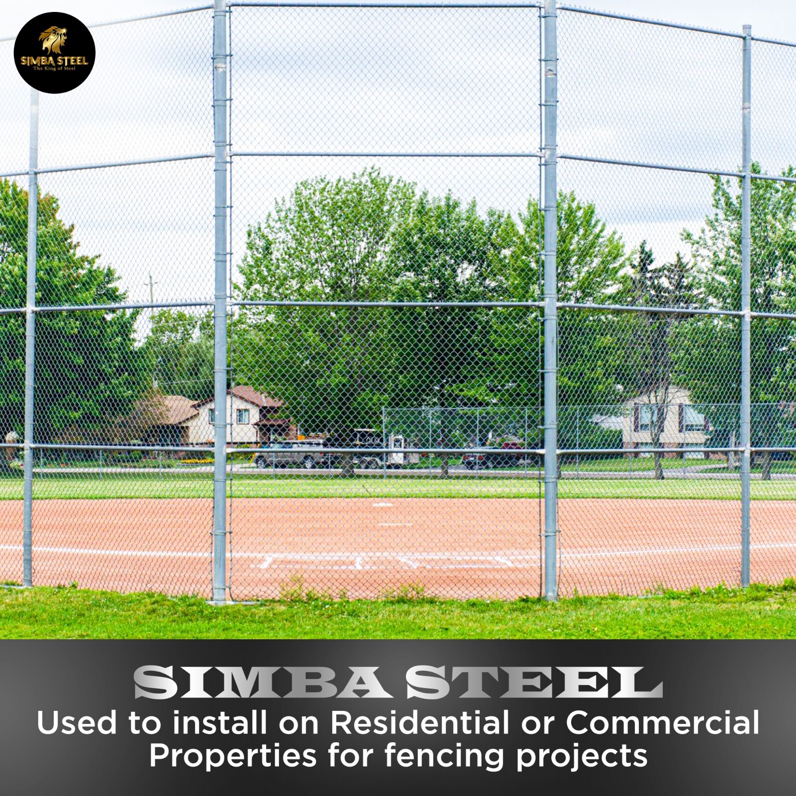 Galvanized Steel 4 X 50 FT Roll Chain Link Fence Fabric 11.5 GA Heavy Duty SIMBA