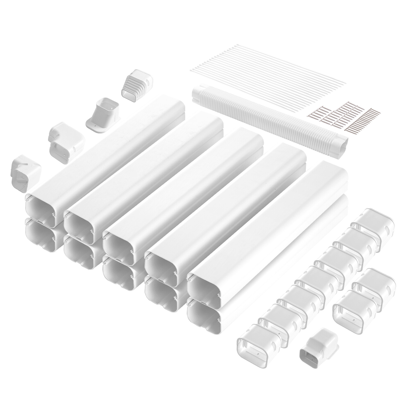 3" W 17.7ft Line Set Cover Kit for Mini Split Central Air Conditioner Decorative