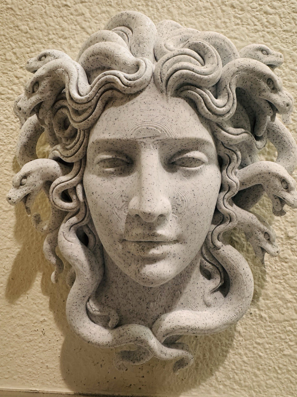 Medusa 9” Wall Sculpture Greek Mythology Art | Stone Look Gorgon Face Decor