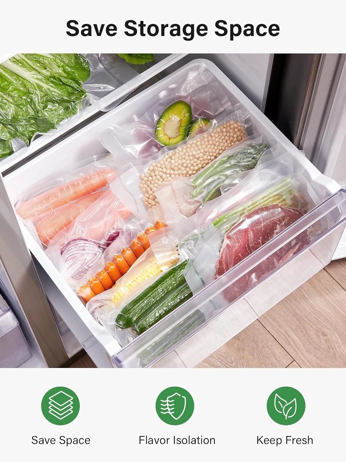 11"x50' Vacuum Sealer Bags Roll 4 Mil Food Storage Saver Embossed Sous Vide Cook