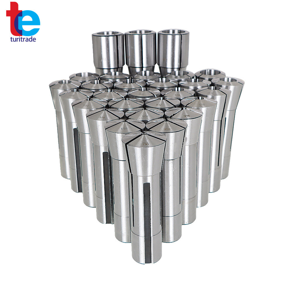 29Pcs R8 Spring Collet Set Fractional 1/32" To 1" High Precision for Bridgeport