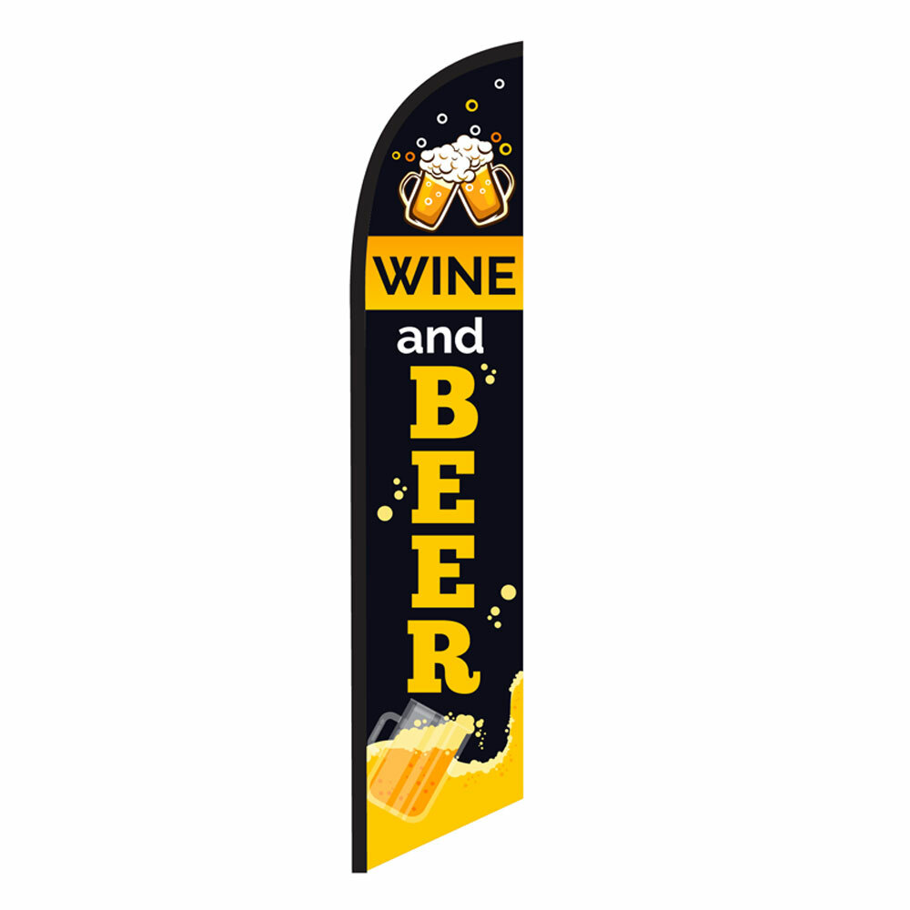Wine and Beer 12ft Feather Banner Swooper Flag - FLAG ONLY