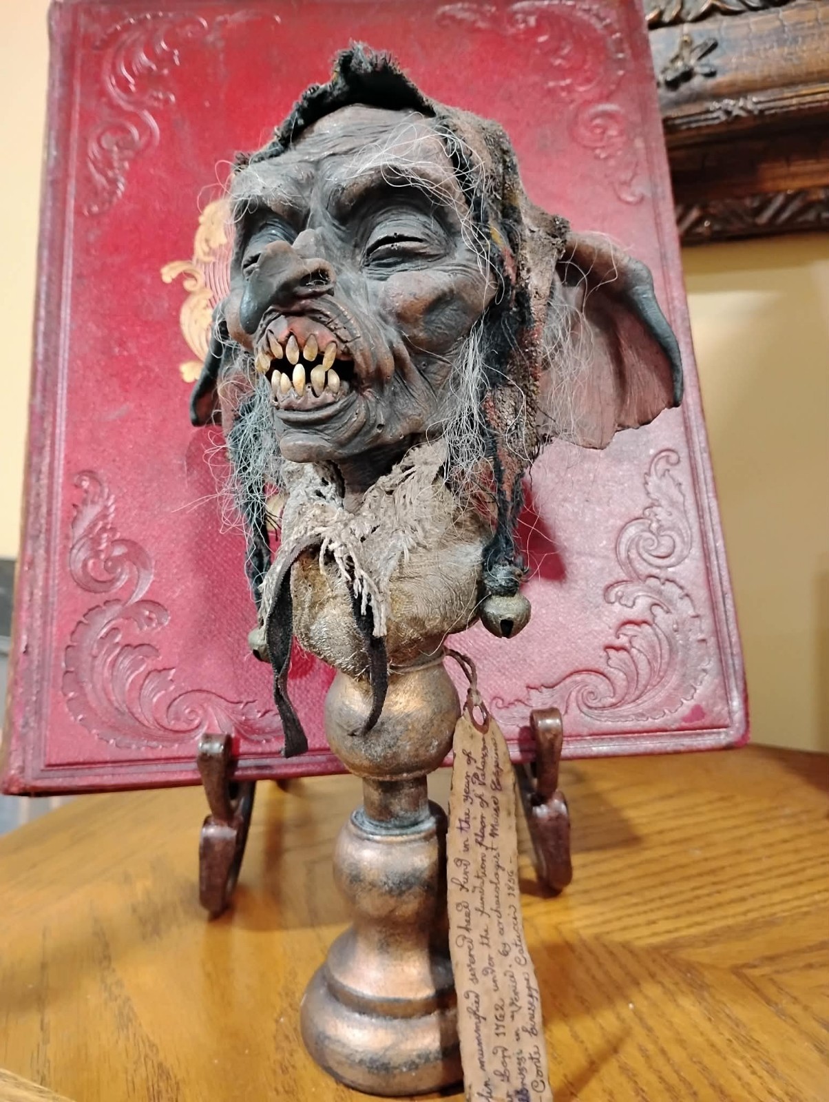 Goblin Mummified Severed Head Handmade Sculpture by Spanish Artist Moise Espina