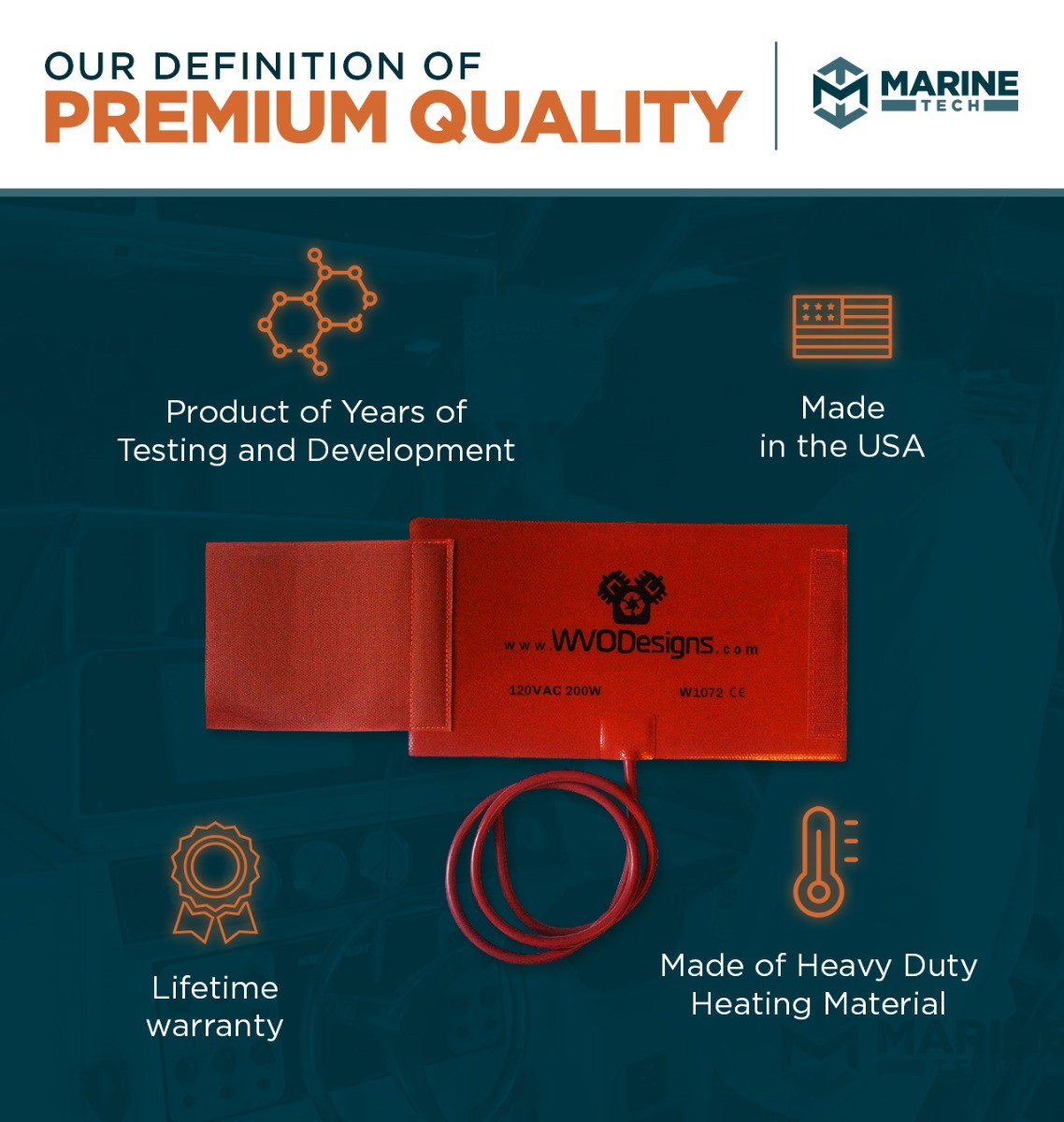 Fuel Filter Heater Wrap 200W 120V - Large