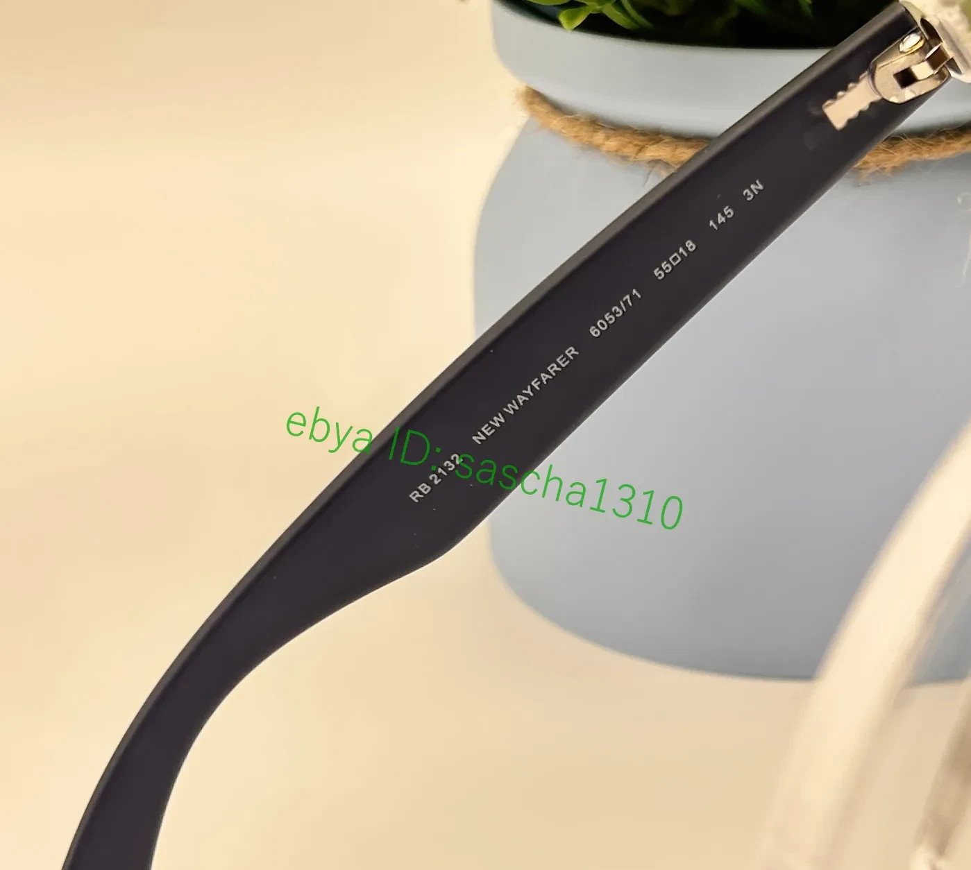 New RAY-BAN RB2132 6053/71 52mm Crystal Navy Blue Wayfarer Sunglasses ItalyUV400