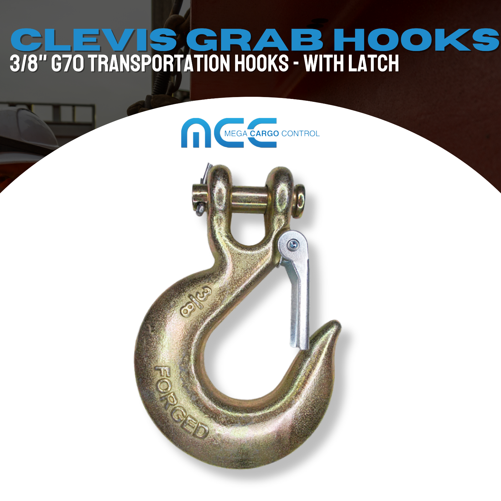 G70 5/16" 3/8" 1/2" Tow Chain Clevis Slip Hook for Flatbed Truck Transport Chain