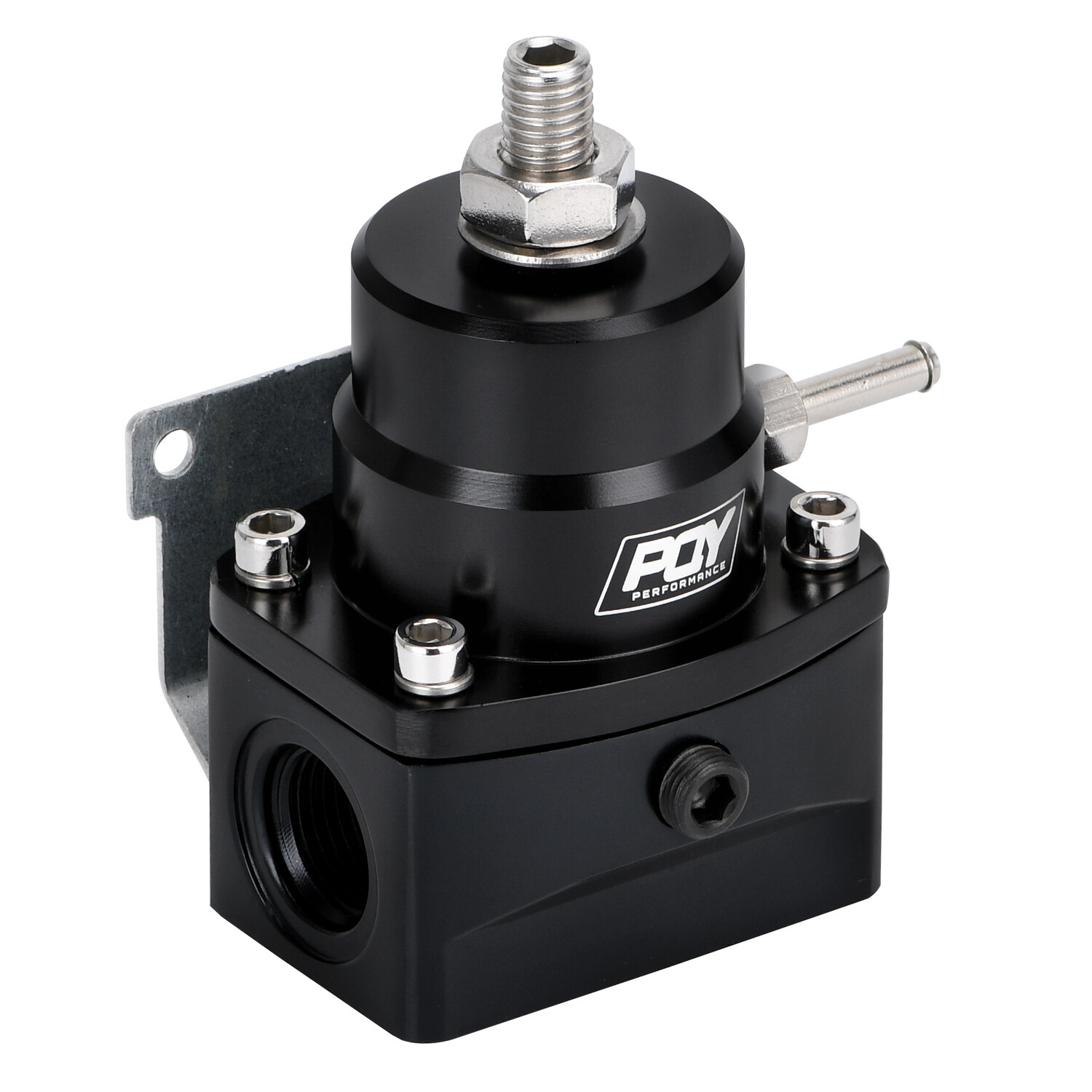 Black Adjustable EFI Fuel Pressure Regulator Bypass Gauge 6AN 8AN Fitting Spring