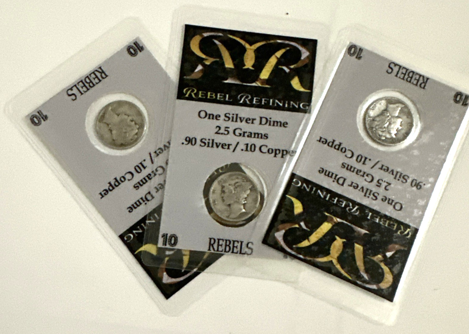 One 90% Silver Mercury Dime – in Laminated Card - Perfect Barter & Stacking