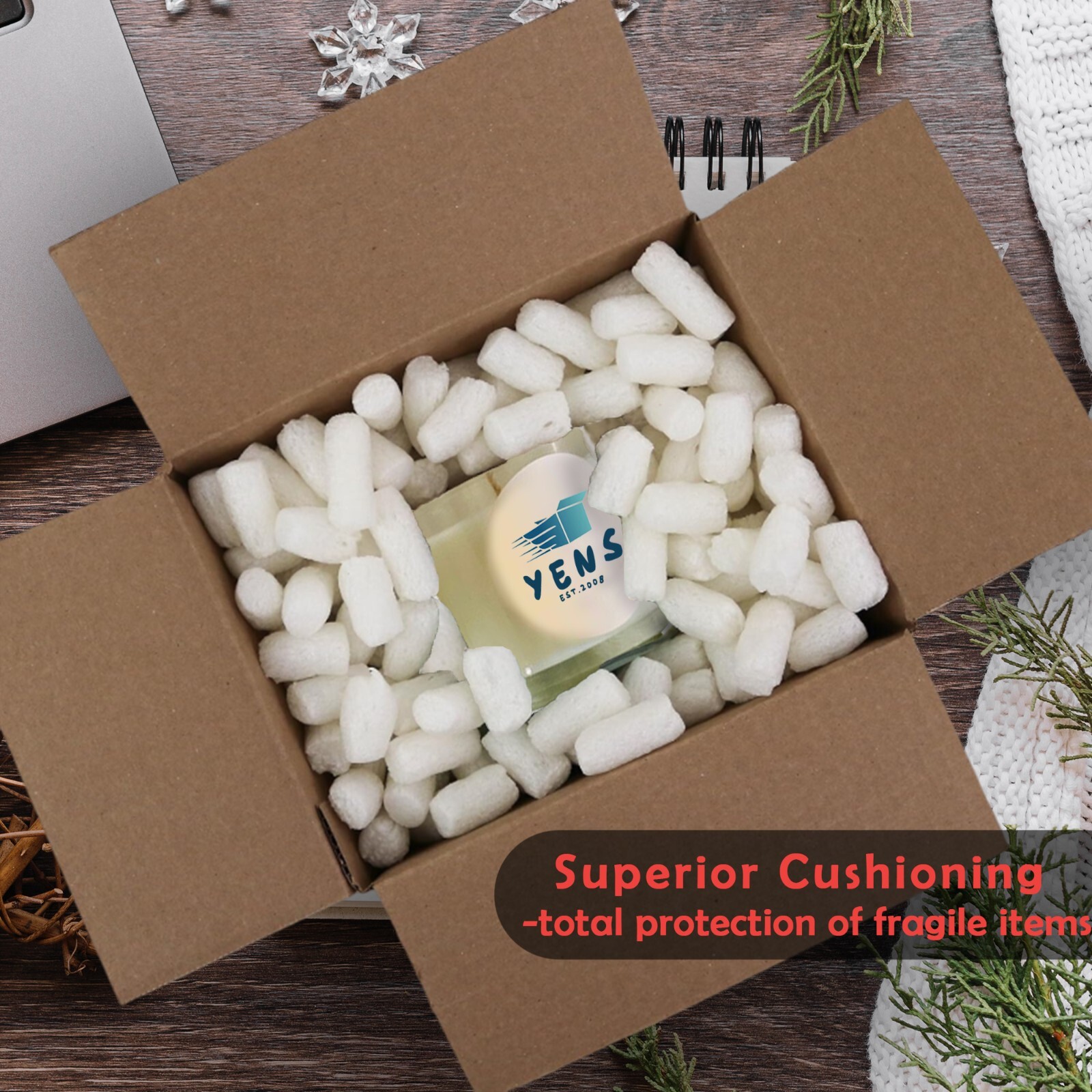 Yens Biodegradable Packing Peanuts for Moving, Packaging-60gallon 8 cu ft