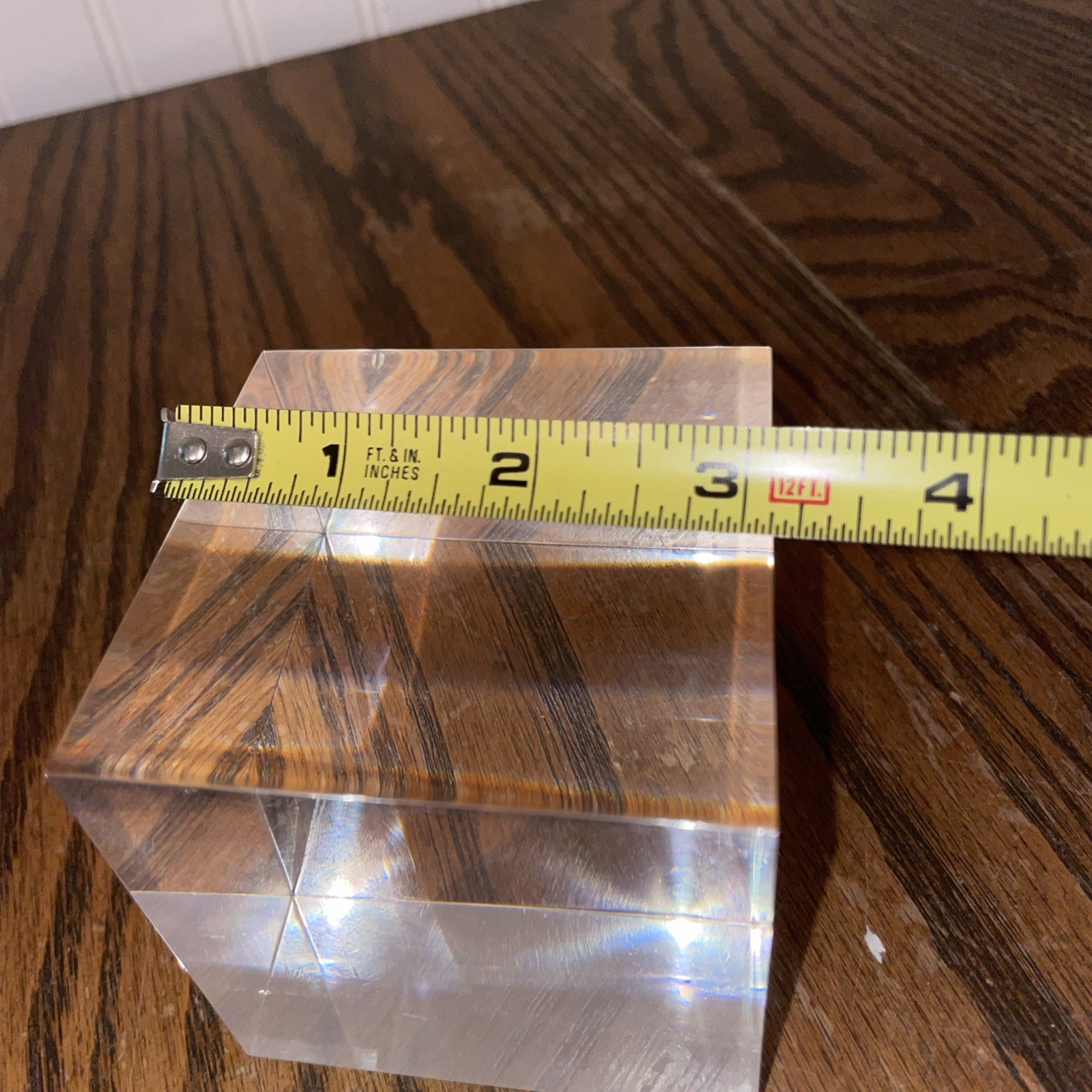 Solid Acrylic Display Cube 3x3x3 Polished Clear Jewelry Riser Bookcase Display