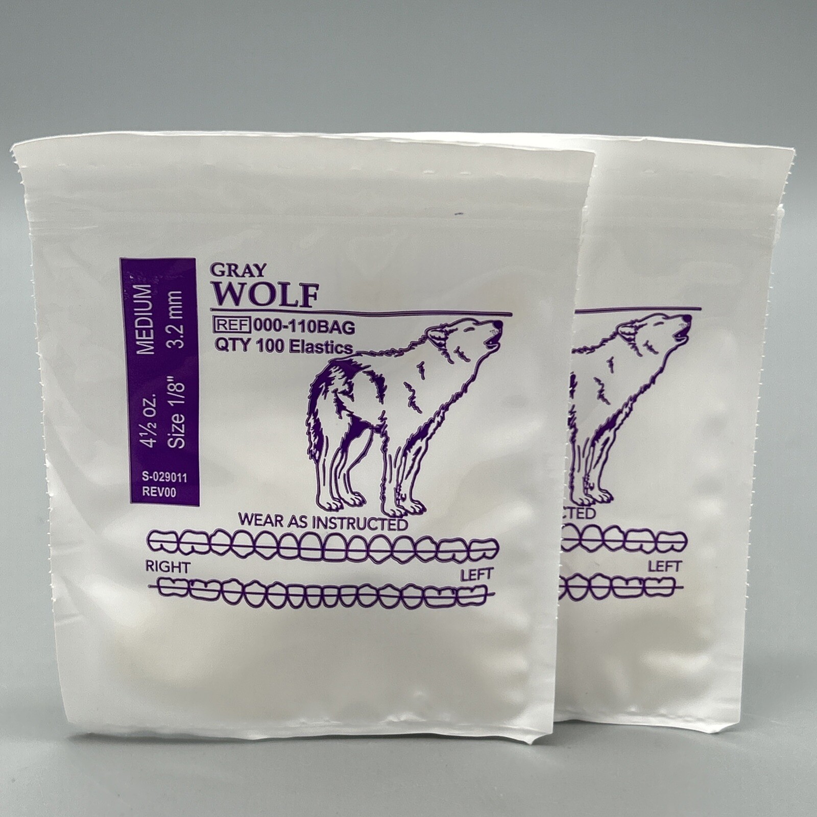 2 Gray Wolf (READ) Elastics American Orthodontics Elastics Dental Rubber Bands