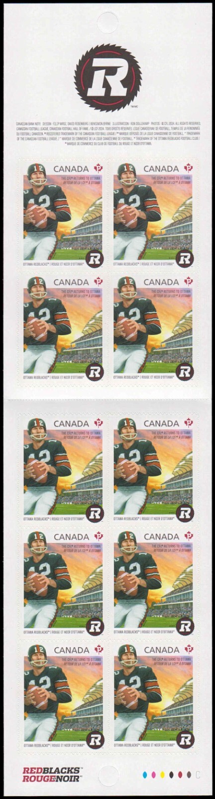 Canada Stamps Booklets of 10, Ottawa Redblacks, #2755a BK588 MNH
