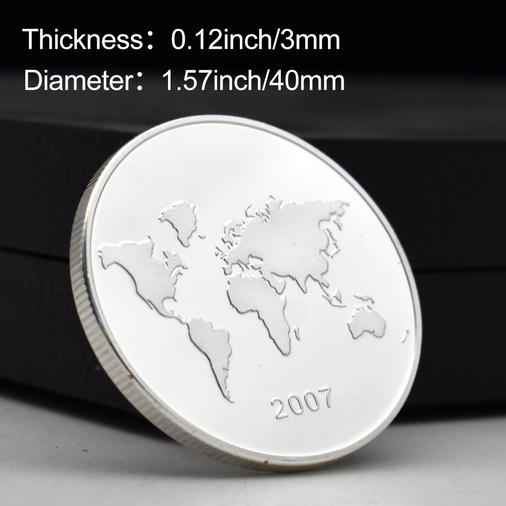 7Pcs New Seven Wonders of the World Coin Set Silver-Tone Commemorative Medals