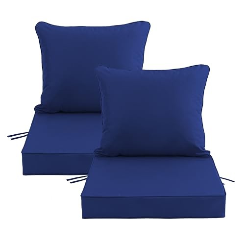 24x24 Inch Outdoor Chair Cushions Set of 2, Patio Furniture Cushions -