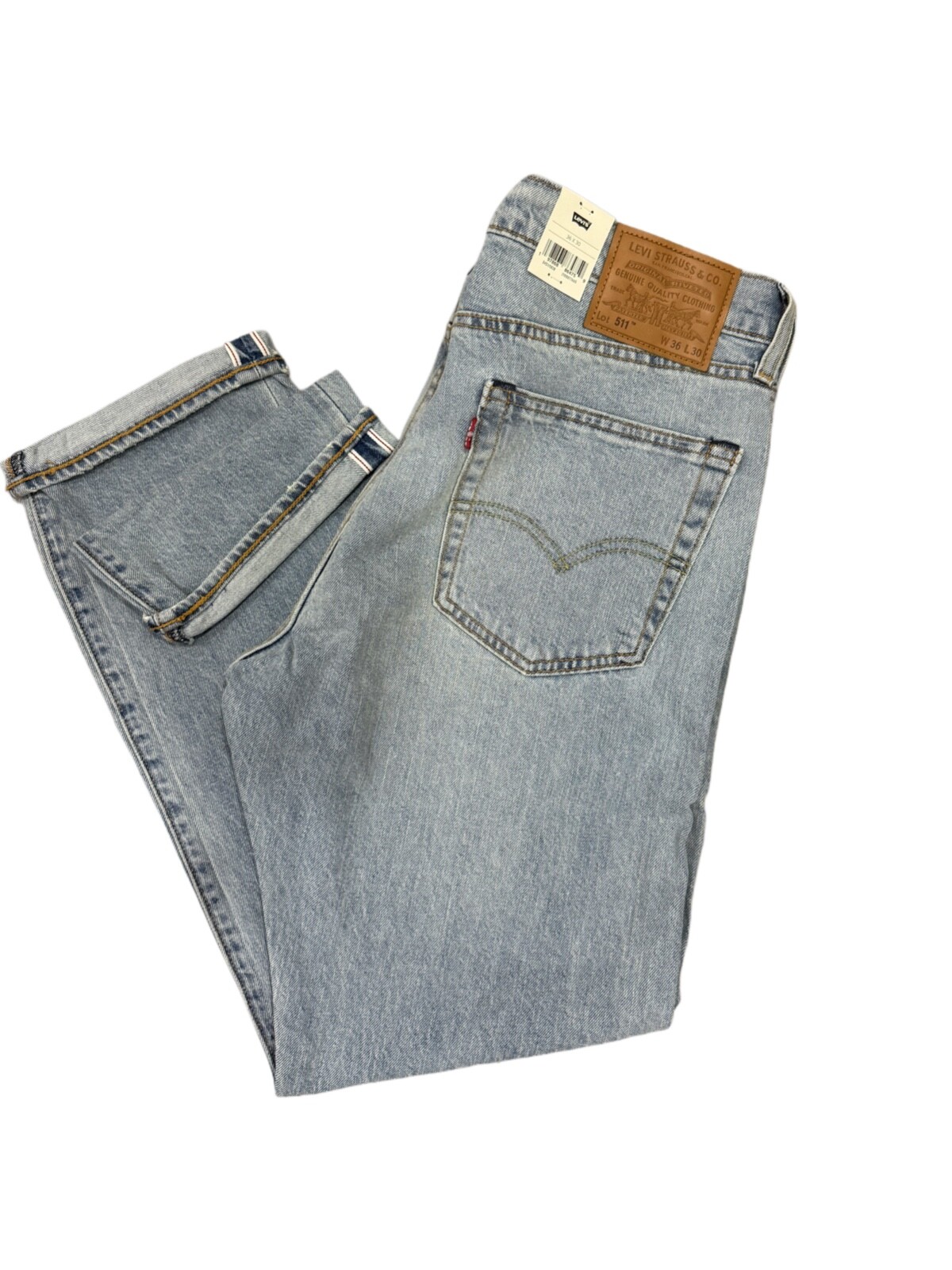 Levis 511  Premium Slim Fit Selvedge Denim Jeans Color Light Wash 045115838