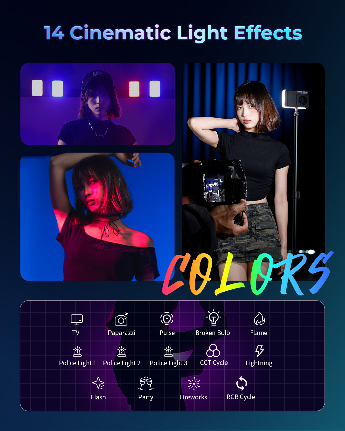 SmallRig RM 25C 40C Mini LED RGB Video Light Camera Light 2500K-10000K