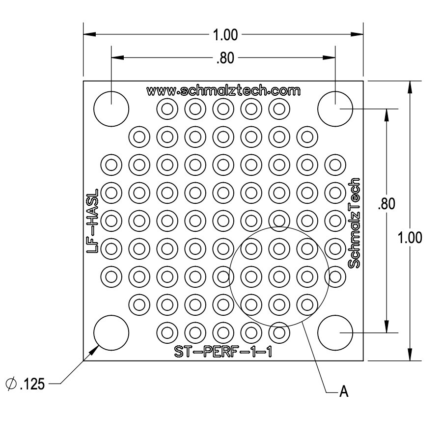 4Pcs Premium 1" x 1" PCB Proto Perf Board, LF HASL Perfboard, ST-PERF-1-1