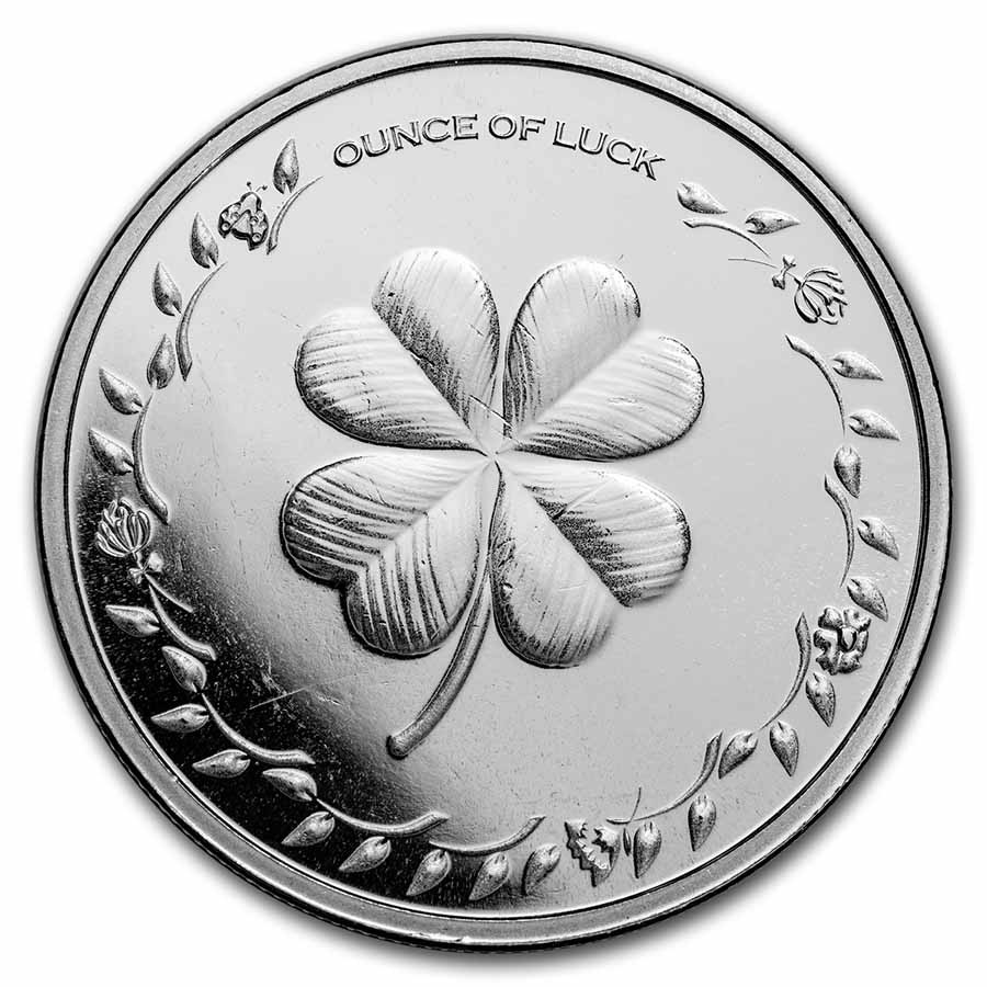 1 oz Silver Round - Ounce of Luck Clover & Horseshoe