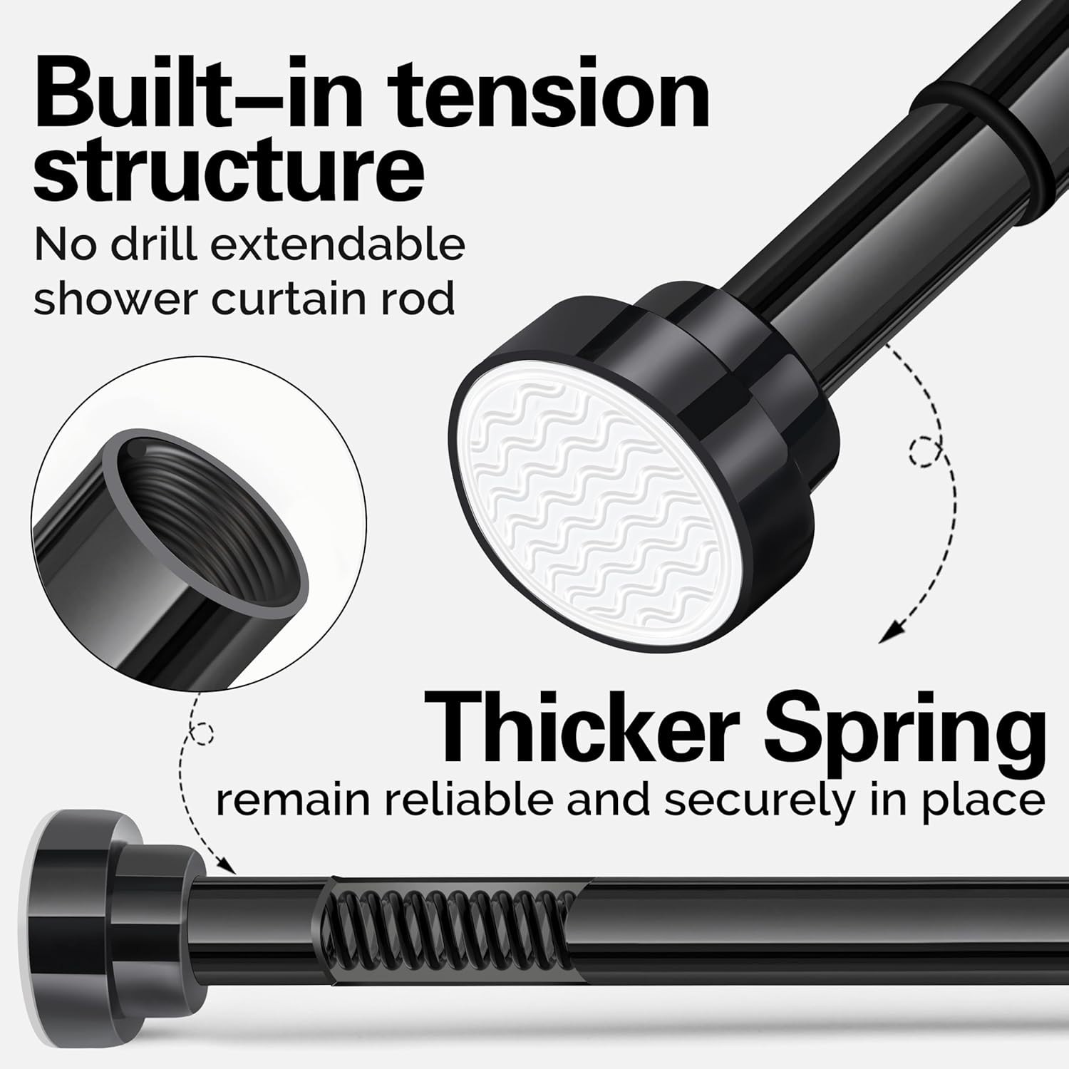 Versatile Stainless Steel Shower Curtain Rod 28.4-51.1in Perfect for Homes