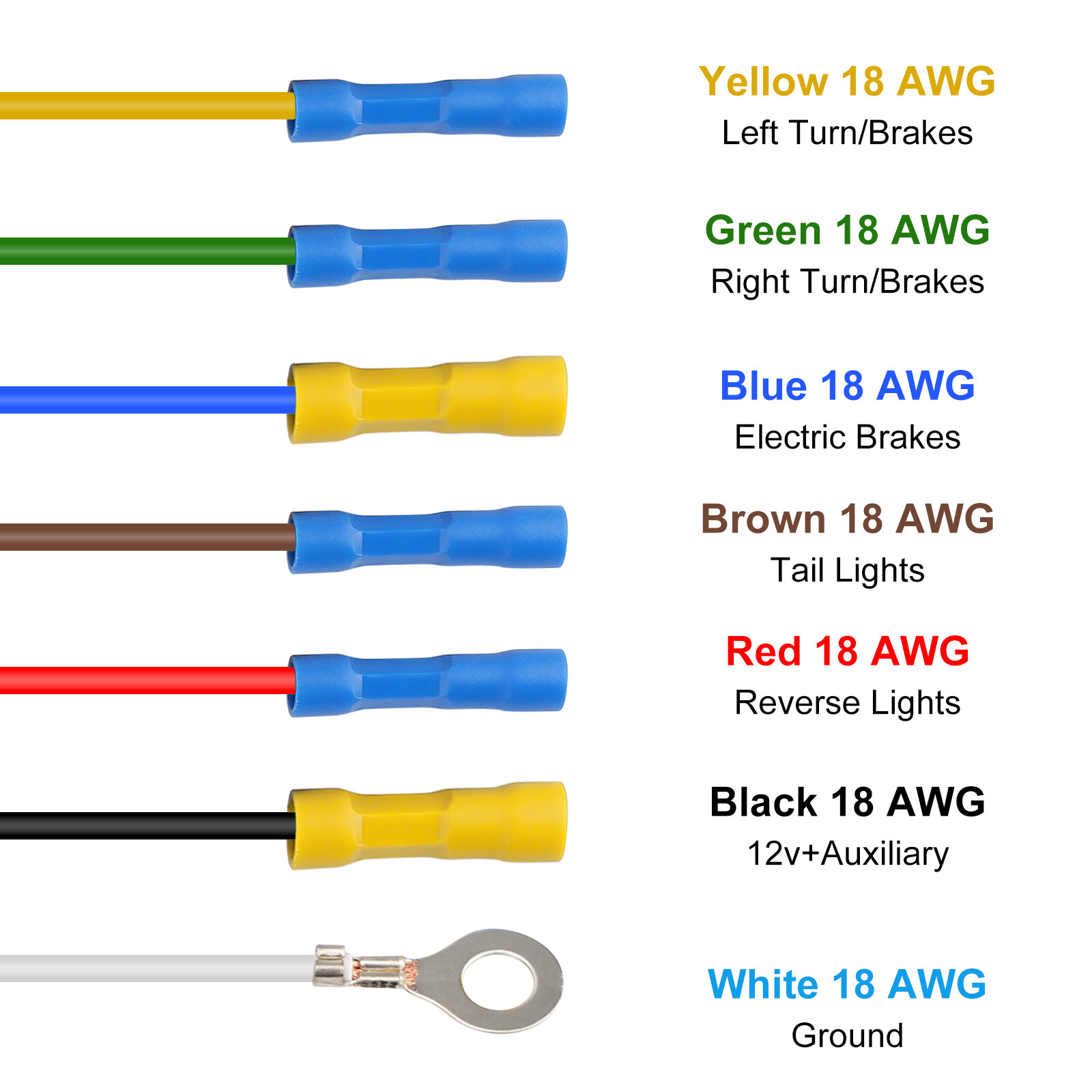7 Way 7 Pin Trailer Plug RV Socket Wiring Harness Kit w/Bracket Screws for Truck