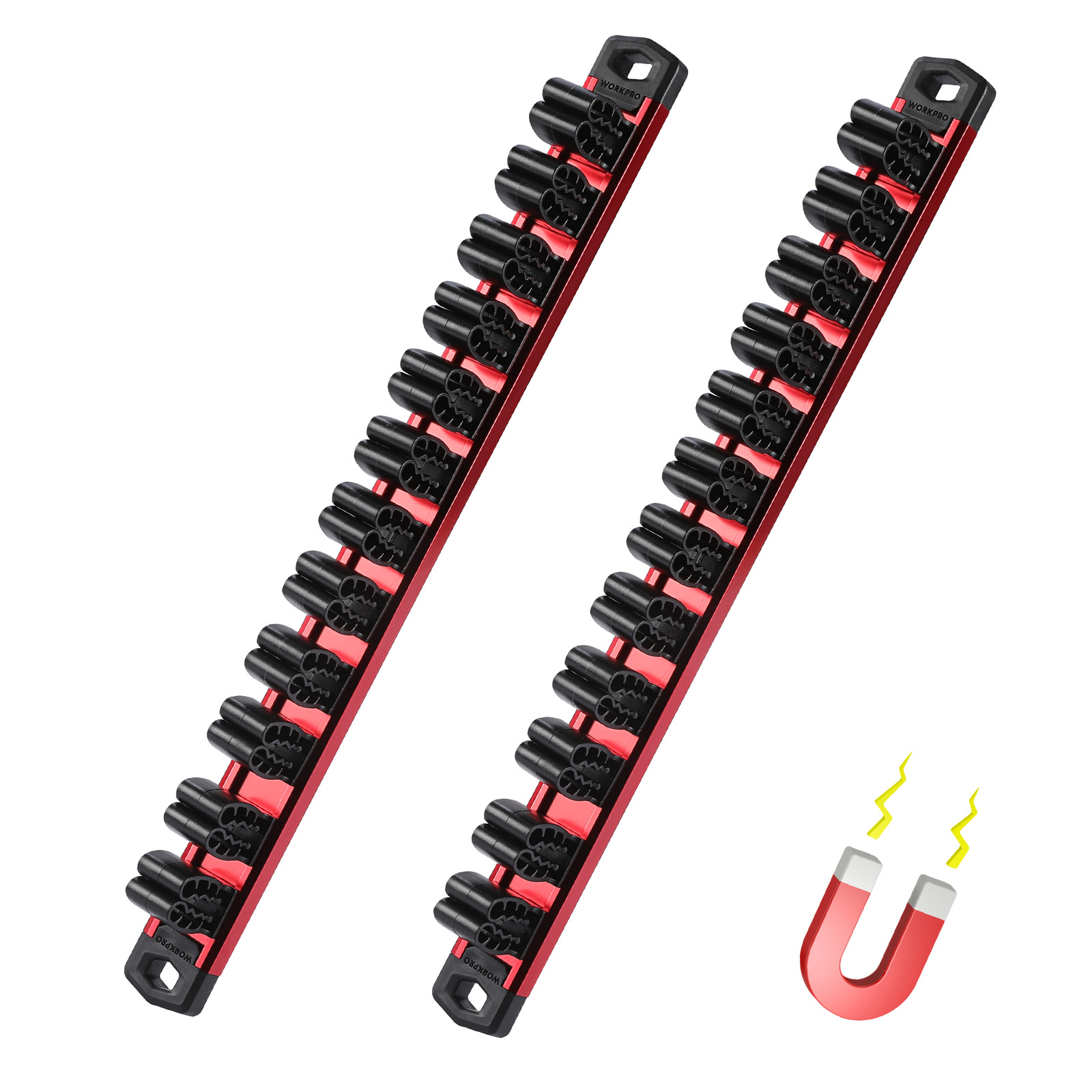 WORKPRO Magnetic Screwdriver Organizer&Wrench Organizer (Tools not Included) 2PC