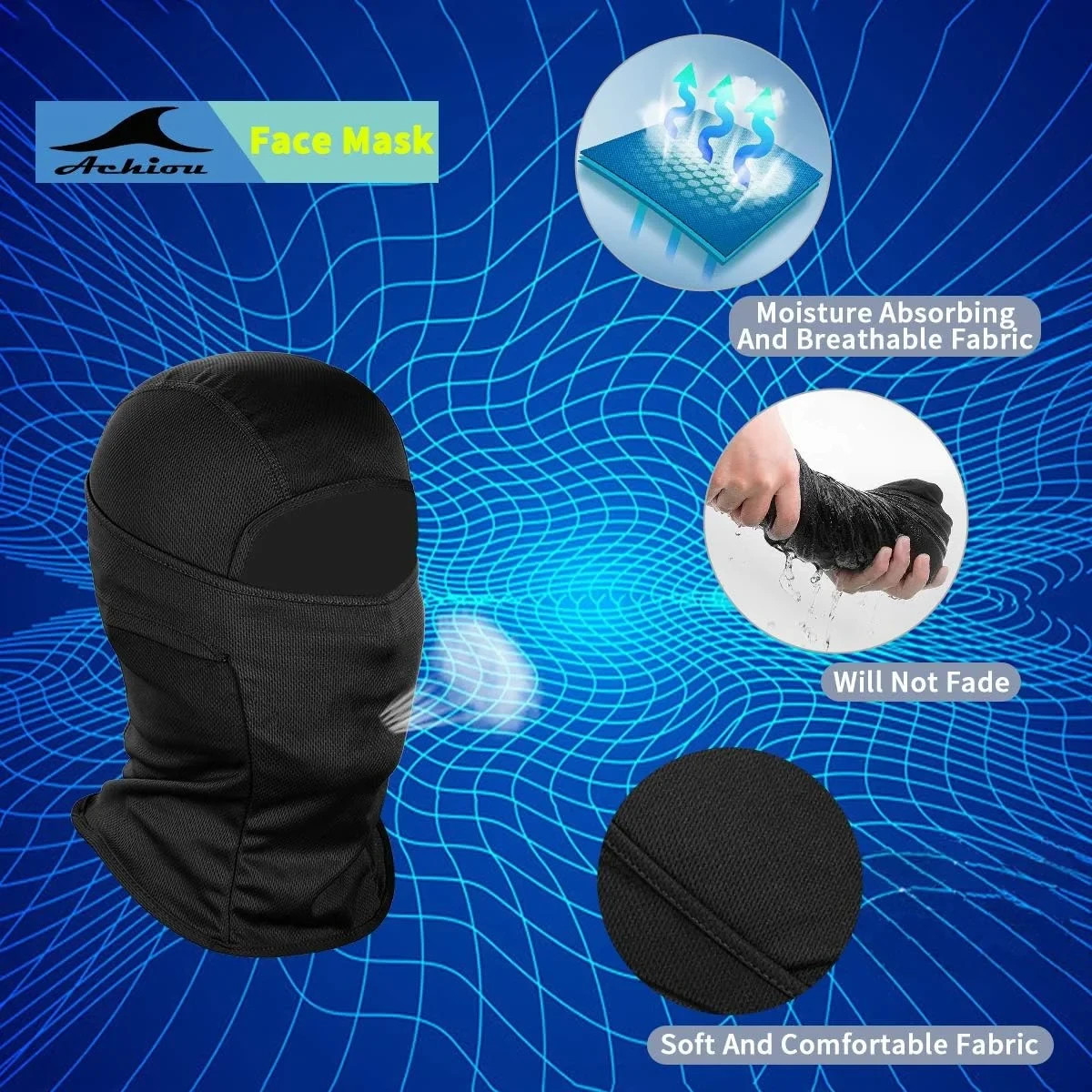 Balaclava Face Mask UV Protection Ski Motorcycle Snowboard Hood Black Shiesty