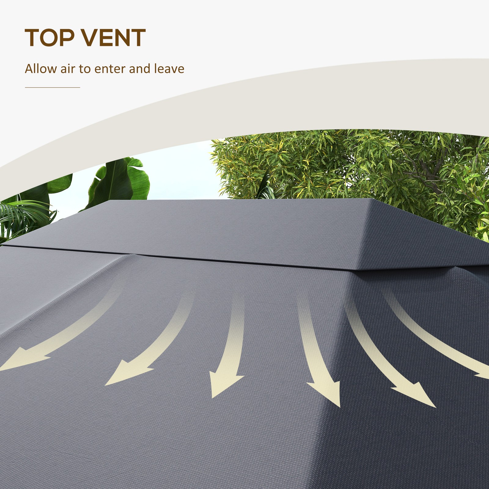10' x 13' Gazebo Canopy Replacement Roof in Dark Gray