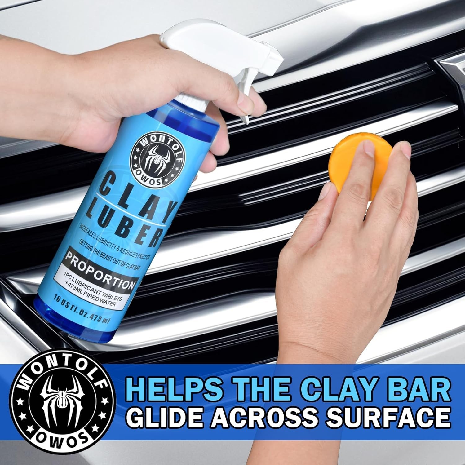 Car Clay Bars Auto Detailing and Clay Luber Synthetic Lubricant Kit, 4 Clay Bars