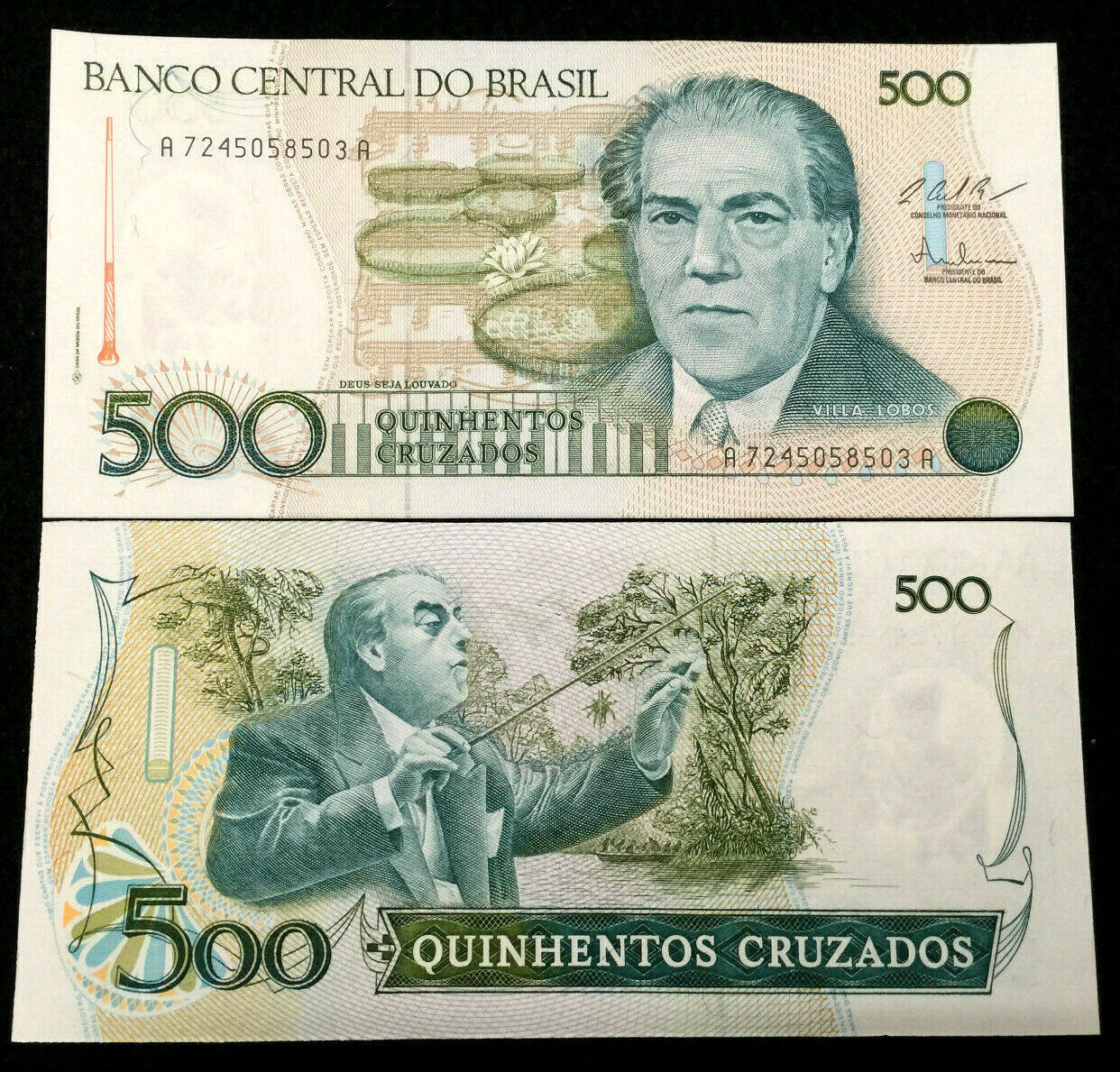 Brazil 500 Cruzados 1988 Banknote World Paper Money UNC Currency Bill