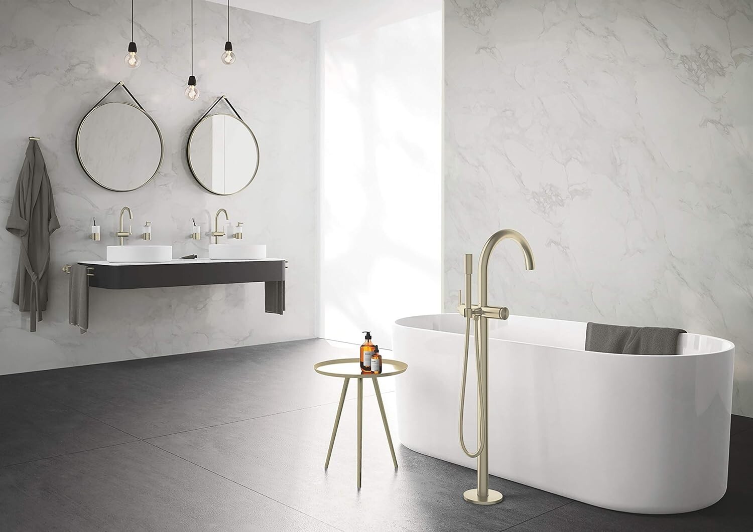 Double Towel Bar Bath Towel Holder TB Nickel Atrio Grohe