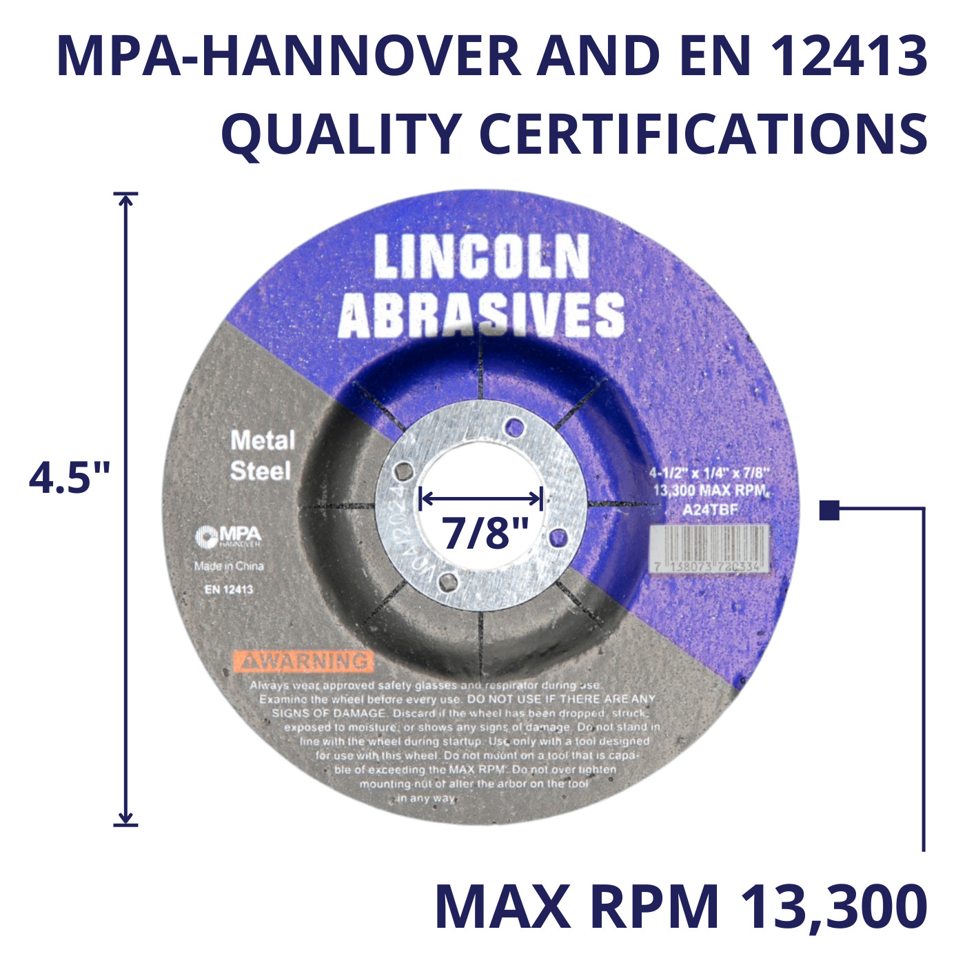 25 PACK Grinding Wheels 4-1/2" x 1/4" x 7/8" Metal Steel 4.5 Disc Angle Grinder