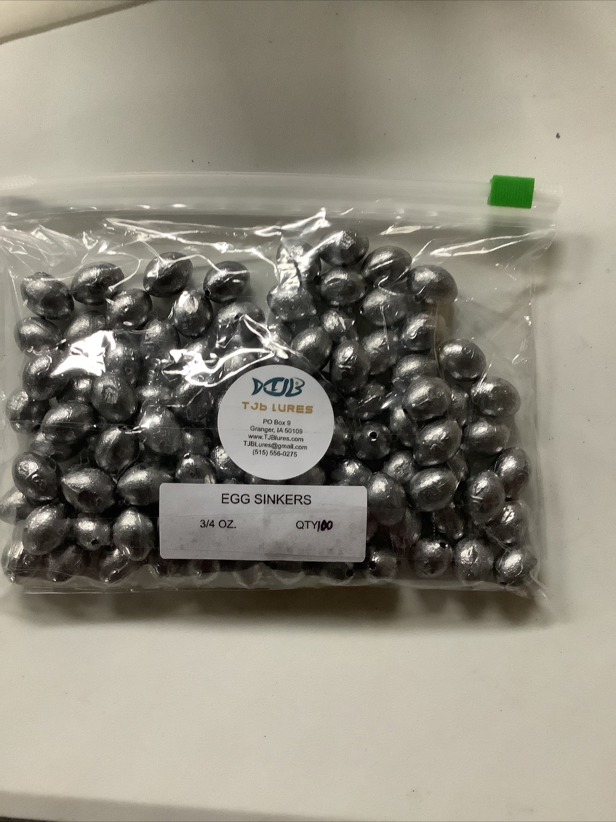 100 - 3/4 Oz (0.75 Oz) EGG SINKERS, Slip Sinkers, Fishing Weights FREE SHIP
