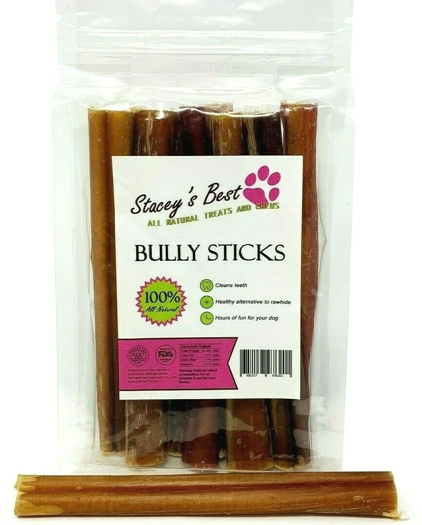 PREMIUM 6" inch BULLY STICKS FOR DOGS EXCELLENT DOG CHEW AND DOG TREAT (10 pcs)
