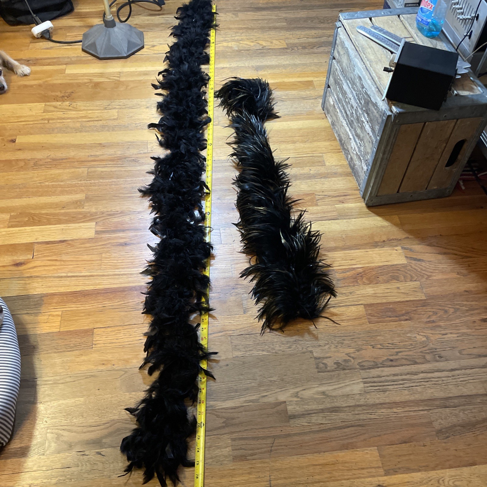Lot of 2 Authentic Genuine Real Feather Boas Costume Accessory Runway Boa VTG