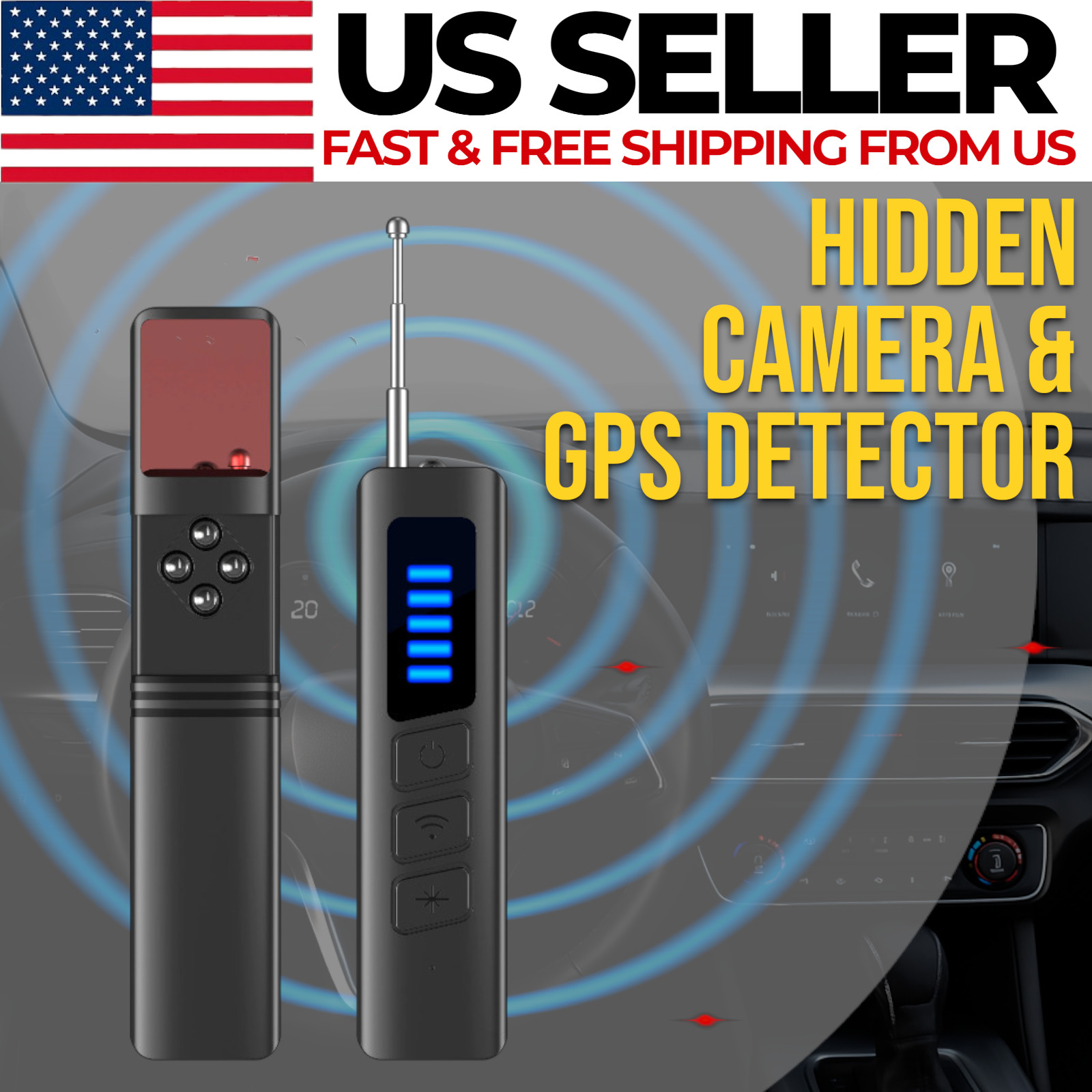 Hidden Camera Detector GPS Tracker Finder Anti Spy Bug Privacy Protection Device