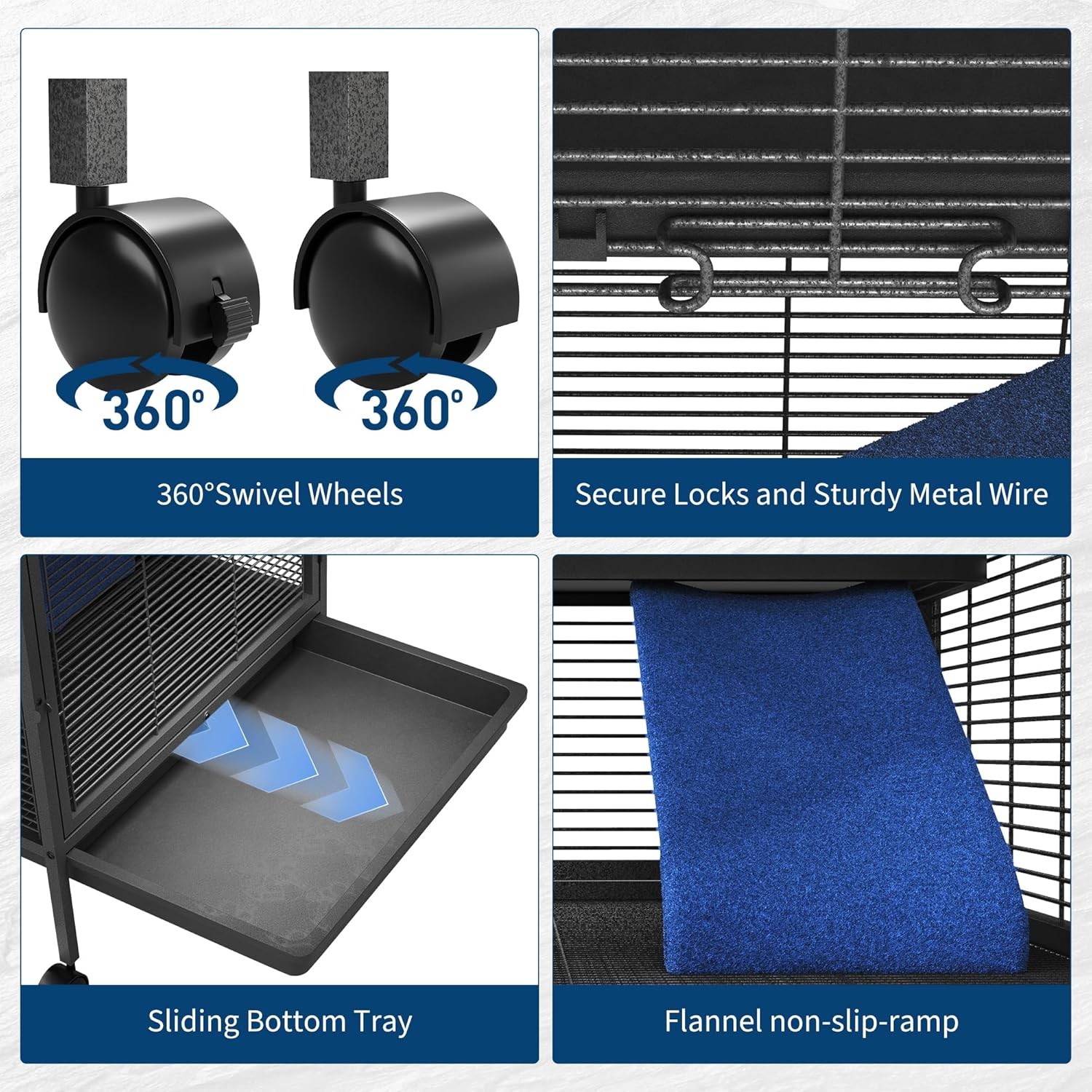 50" 6-Floor Critter Nation Cage Ferret Cage Chinchilla Rat Mice Squirrel Rabbit