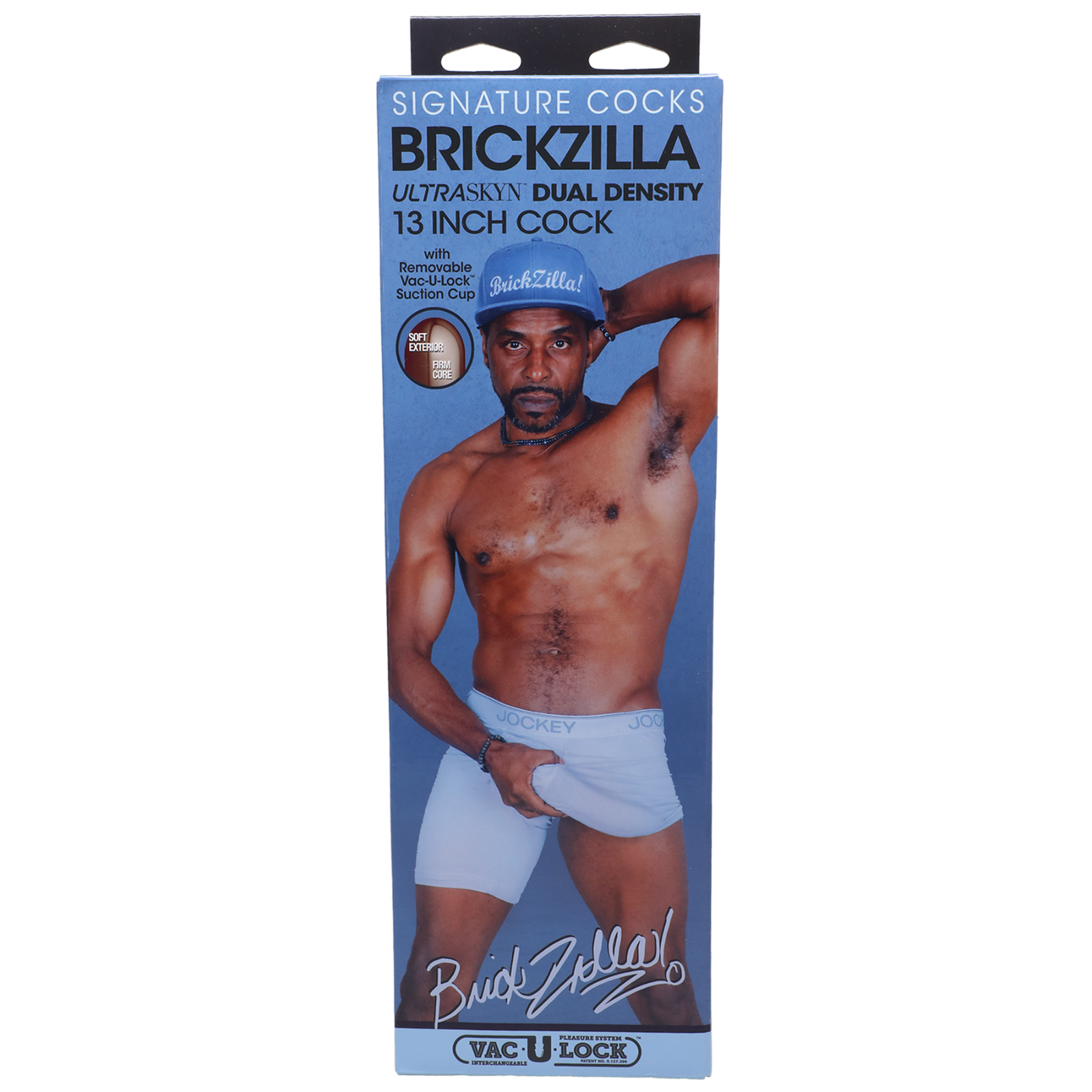 Signature Cocks Ultraskyn Brickzilla Dildo with Removable Suction Cup 13in