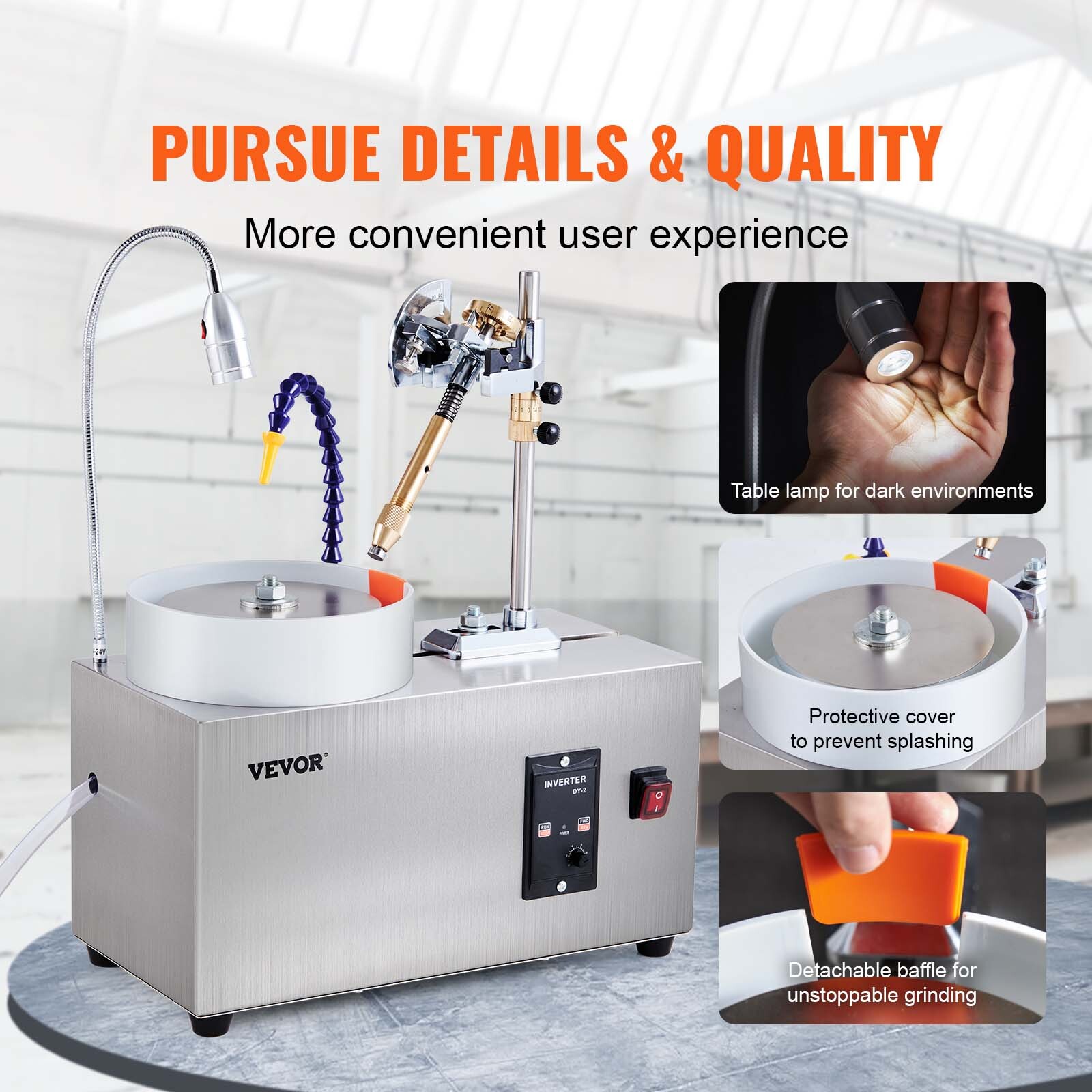 VEVOR Gem Faceting Machine 180W Jade Grinding Polishing 2980RPM Rock Polisher