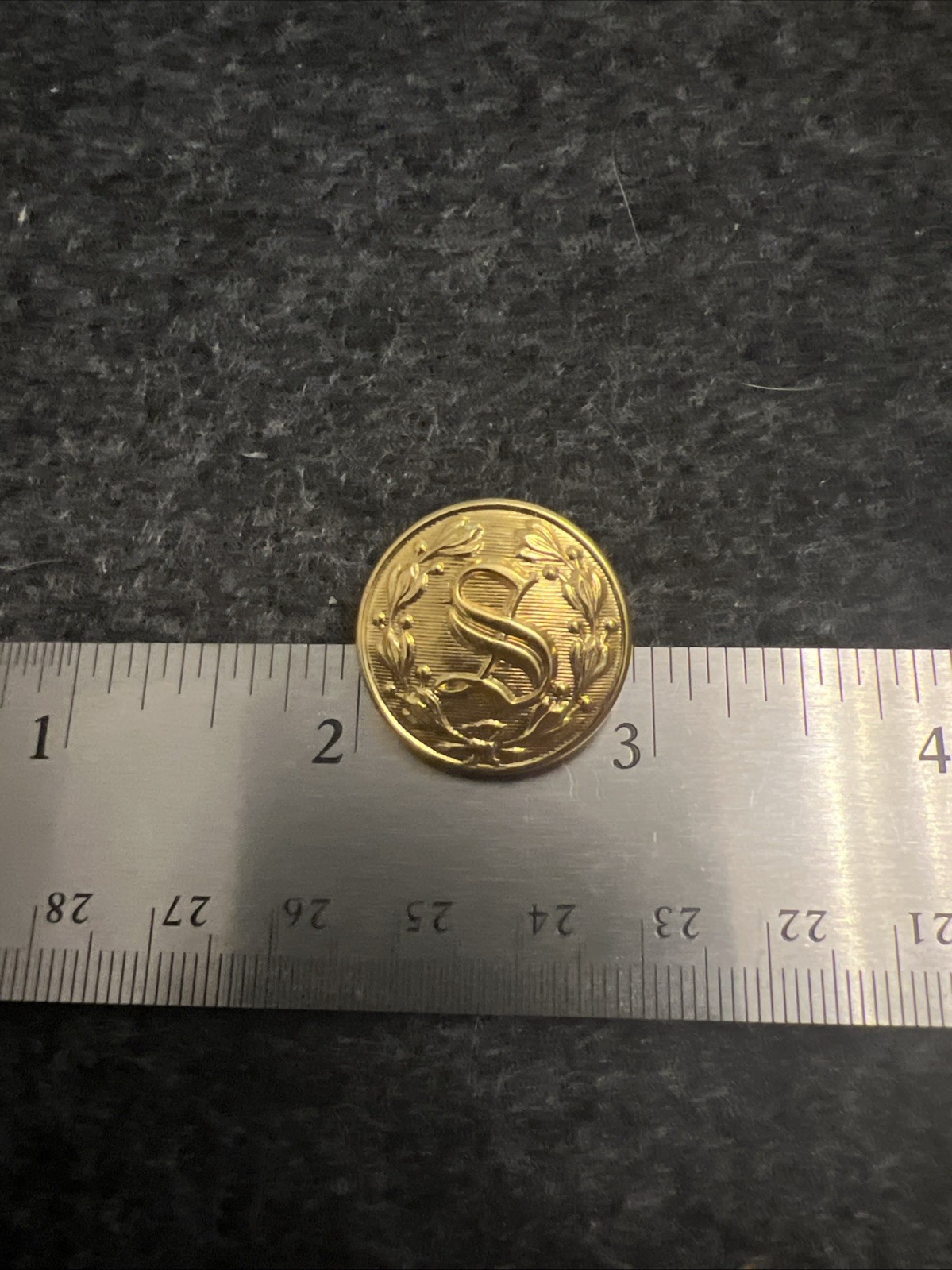 Sheriff Department Uniform Buttons - 6 Waterbury USA - Large 7/8” Gold S - NOS