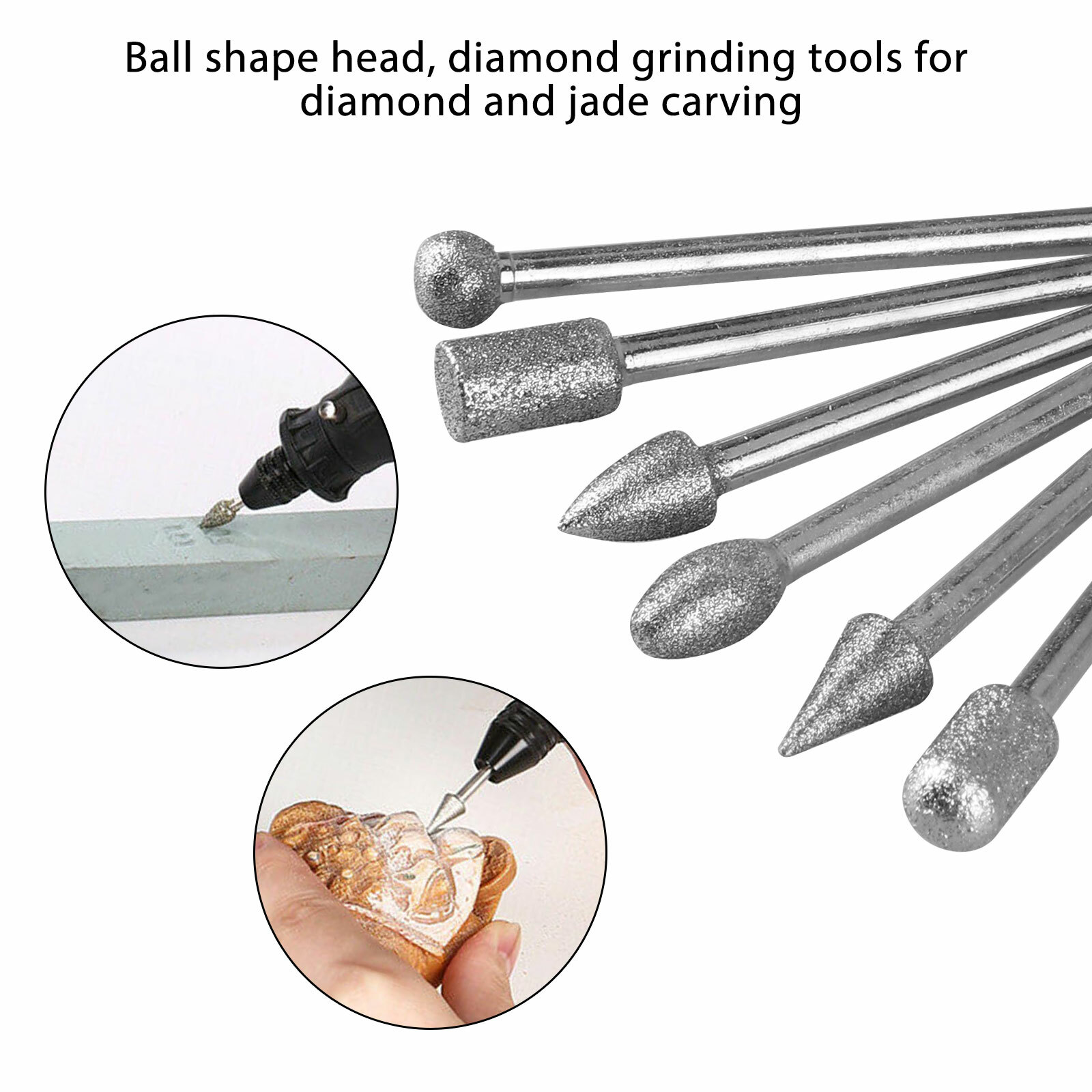 20pcs Diamond Burr Set Drill Bits Mini Drill For Dremel Rotary Tool Accessories