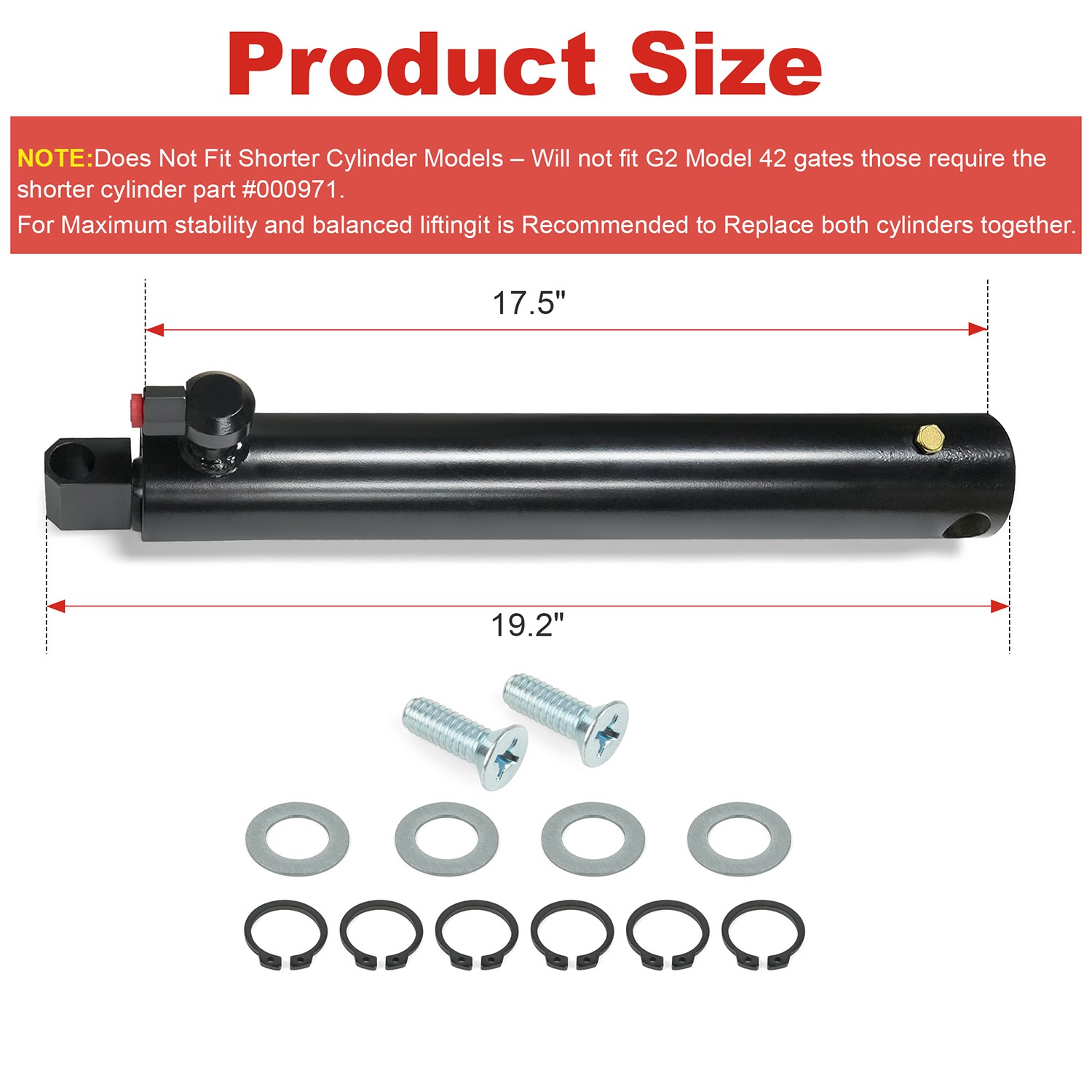 Replacement Hydraulic Cylinder 002559 for Tommy Gate G2 Series 1650 2050 Models