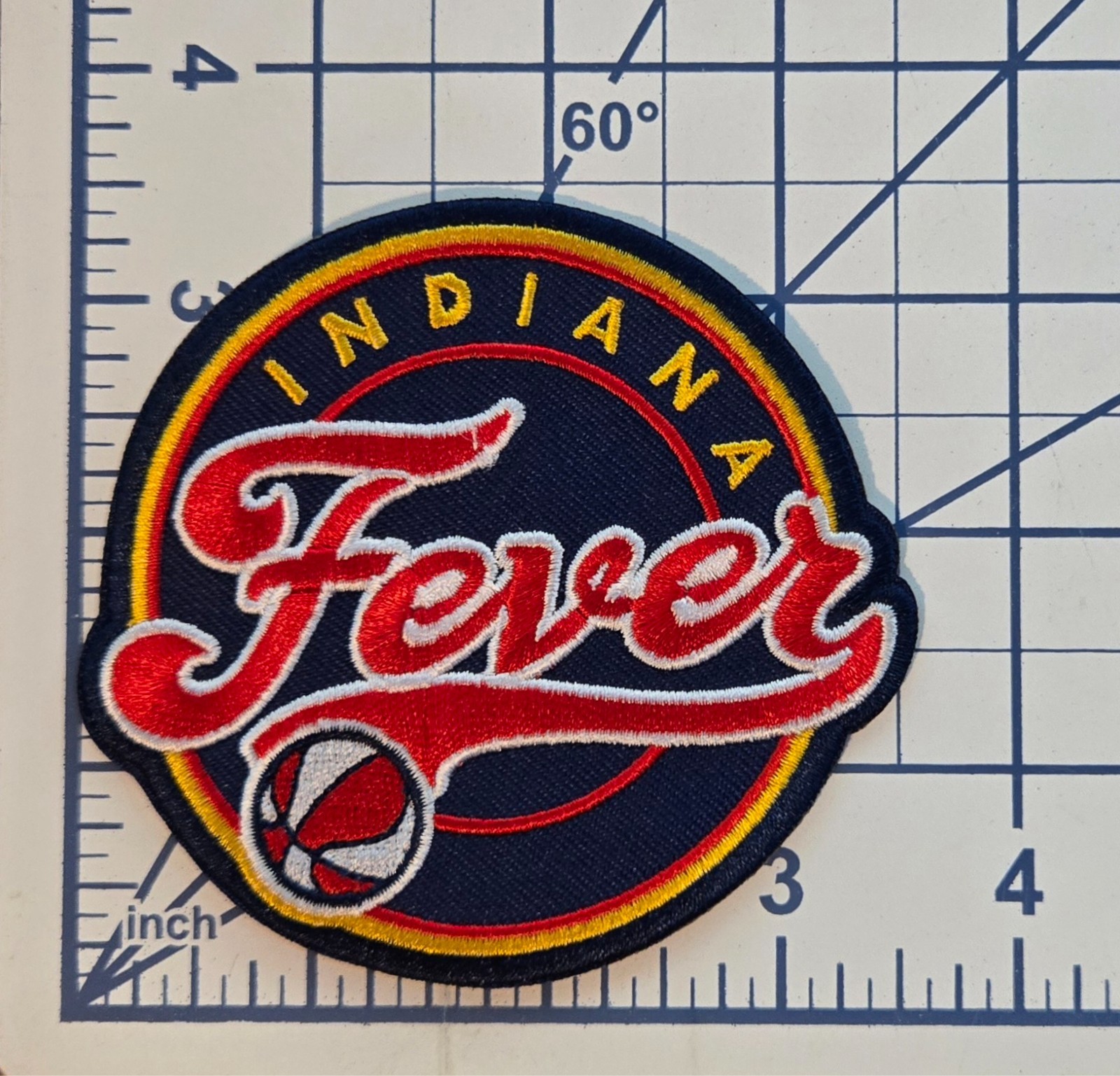 Indiana Fever 3.5" Round Iron On Embroidered Patch~ Free Tracking!