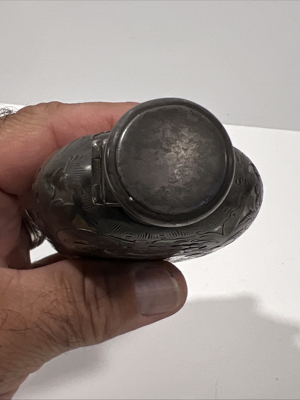 Antique Gorham .925 Sterling Silver Over Glass Overlay Flask Unmolested