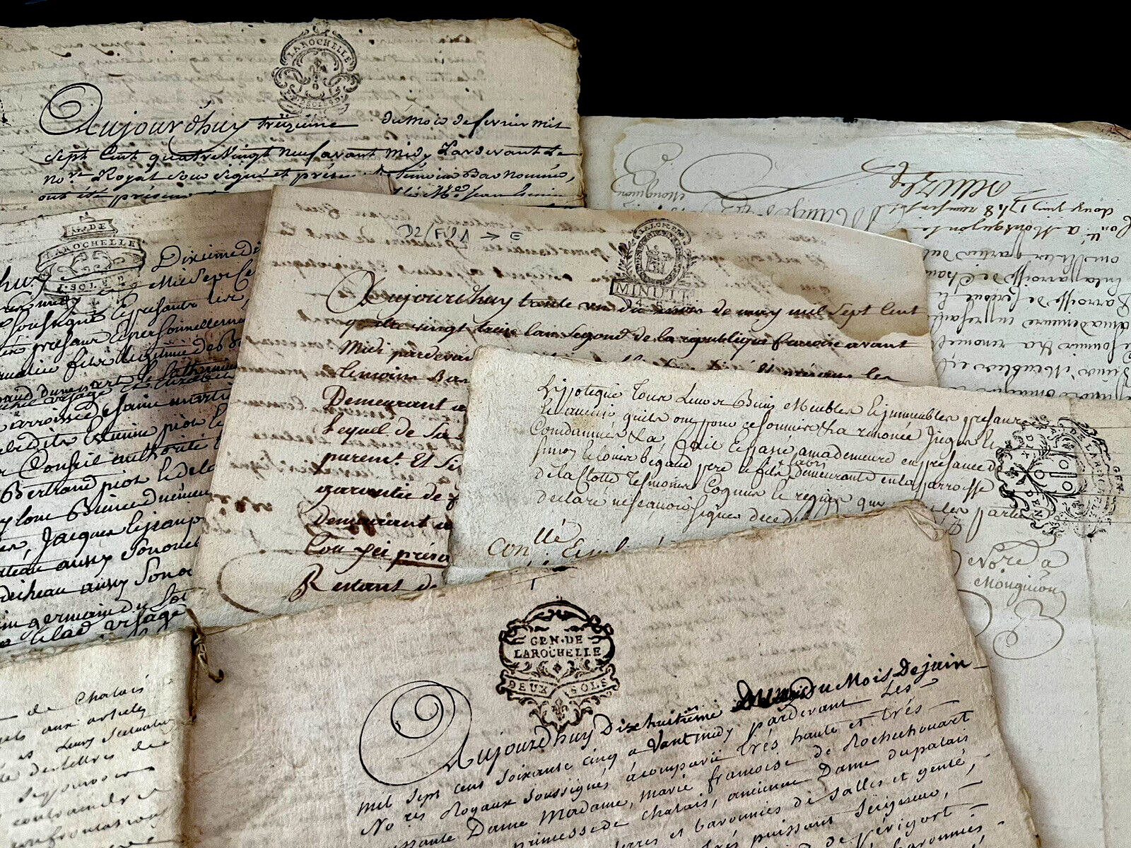 AUTHENTIC AUROGRAPHED, STAMPED AND WATERMARKED MANUSCRIPT DOCUMENT from 1700s